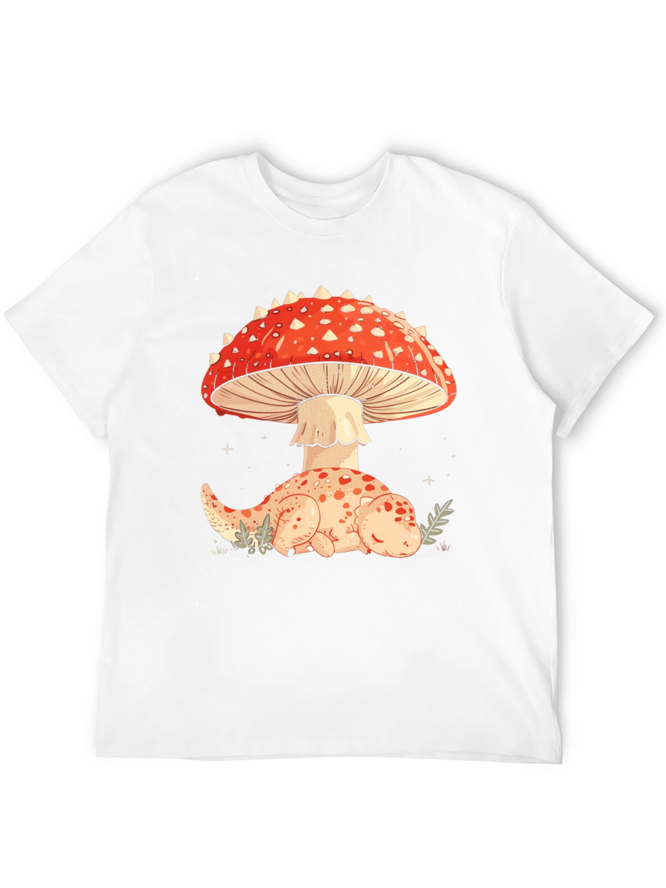 Mushroom Dino Black Graphic Tee