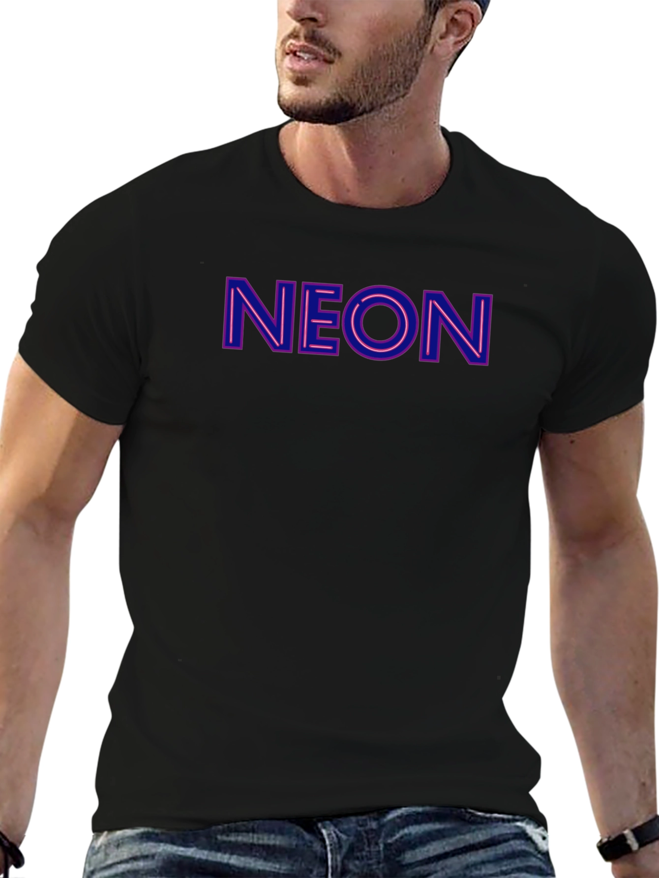 Neon Print Crewneck T-Shirt
