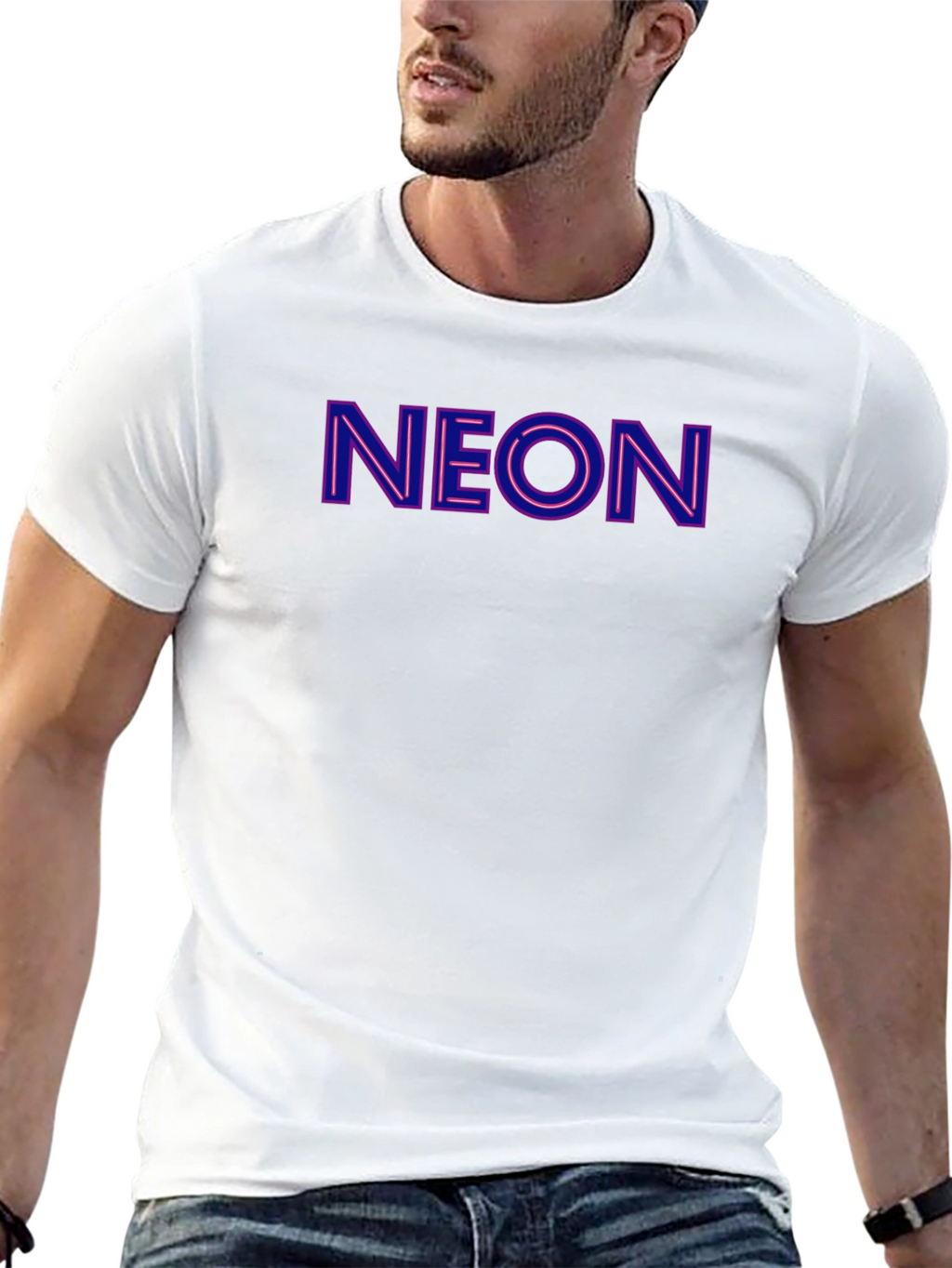 Neon Print Crewneck T-Shirt