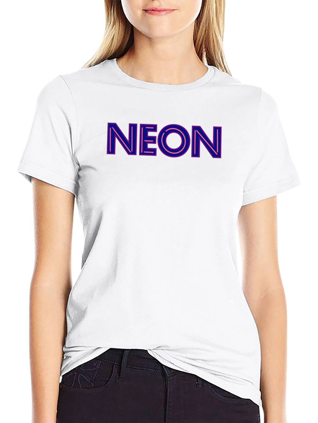 Neon Print Crewneck T-Shirt