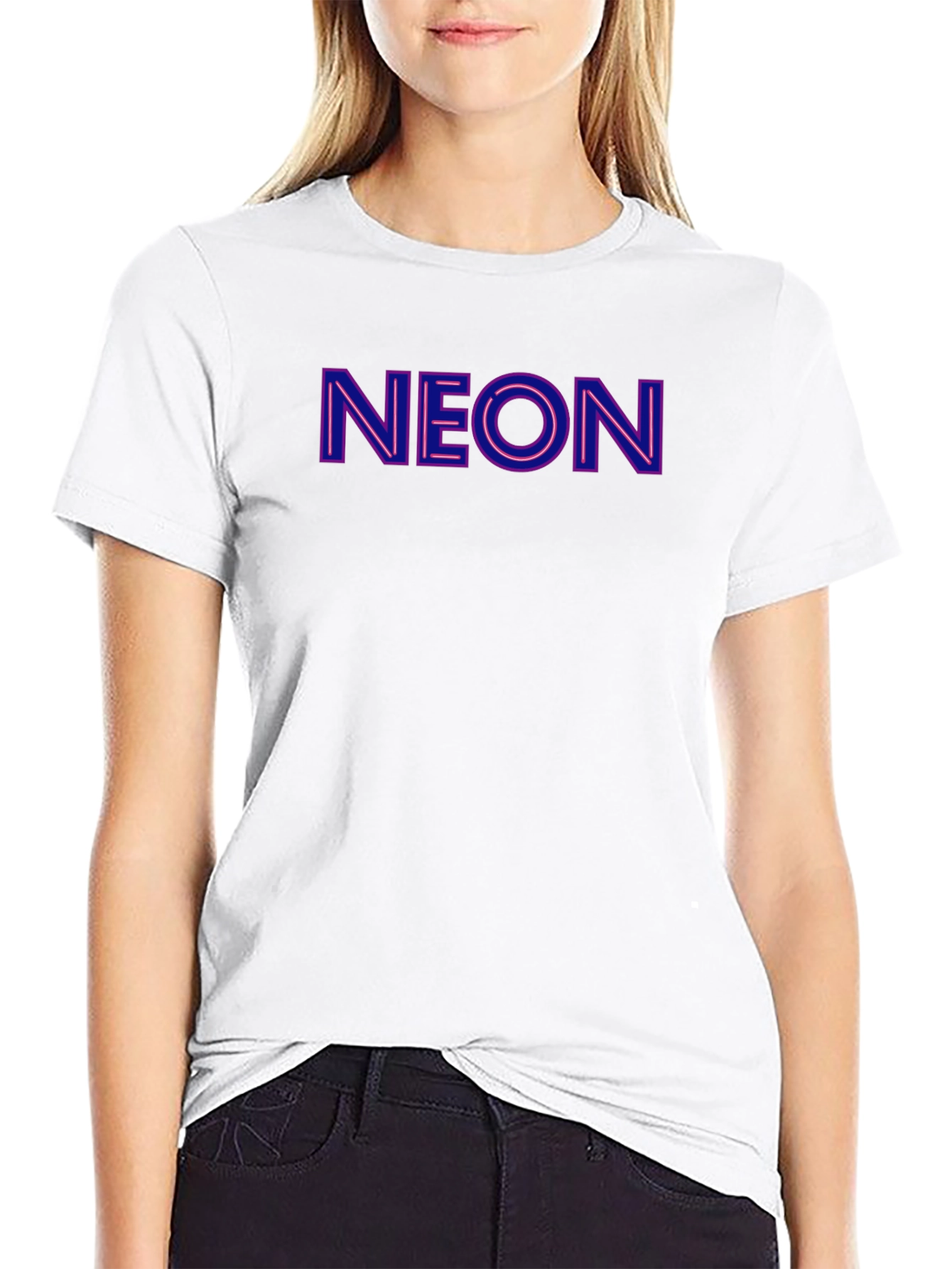 Neon Print Crewneck T-Shirt