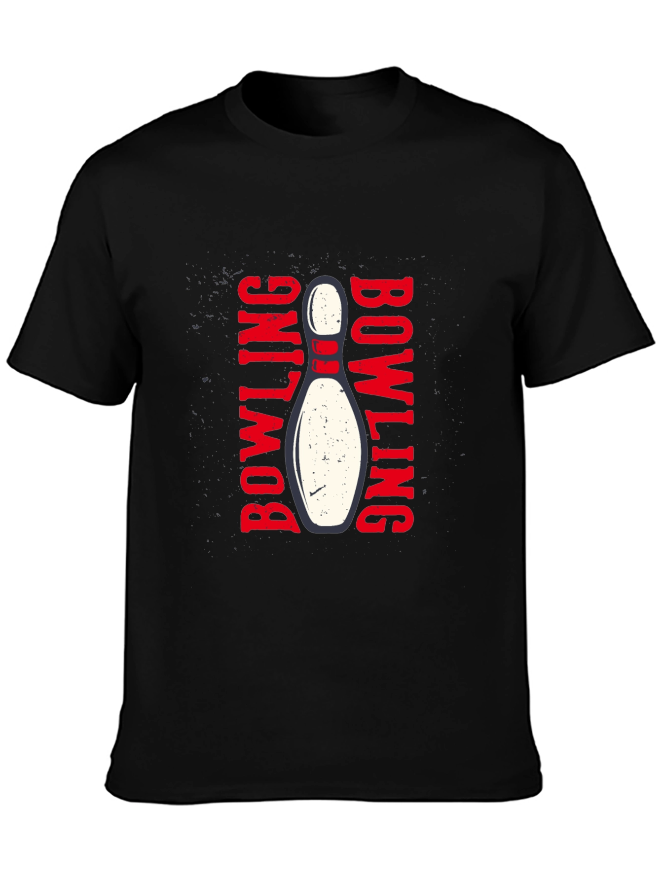 Bowling Strike Graphic T-Shirt - Black Cotton Tee