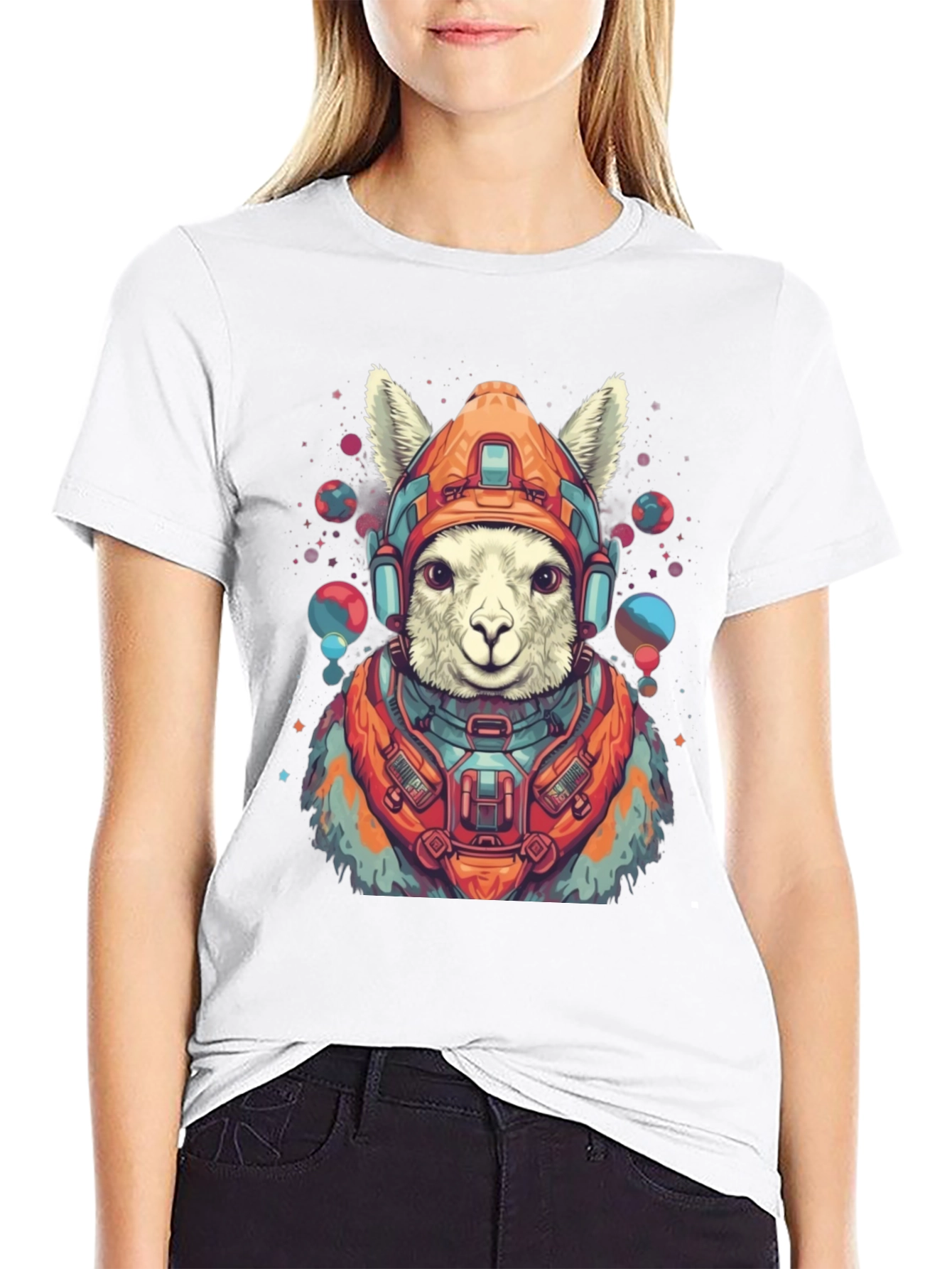 Llama Astronaut Graphic Tee - Soft Cotton Blend