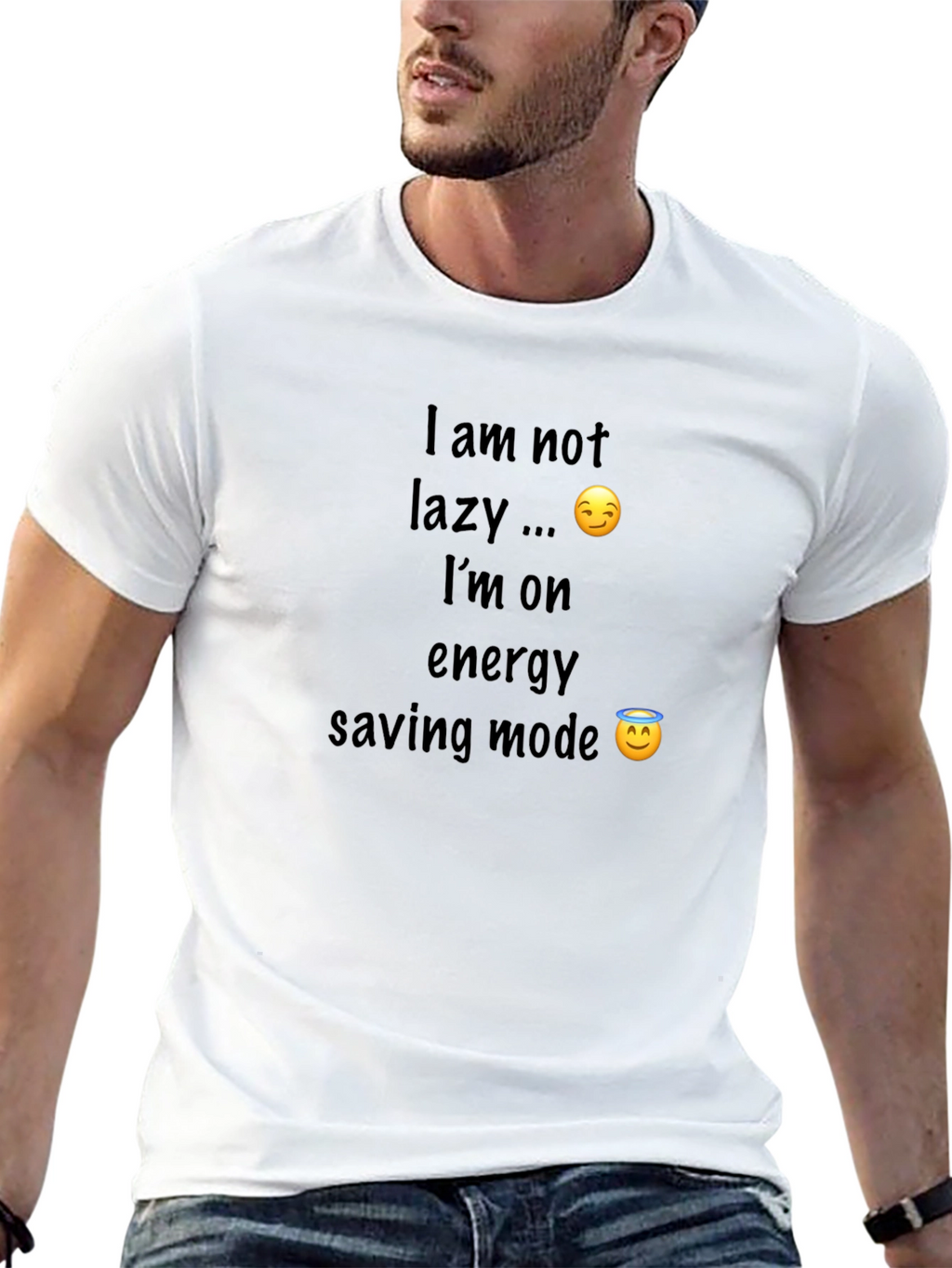 Funny Energy Saving Mode Black T-Shirt