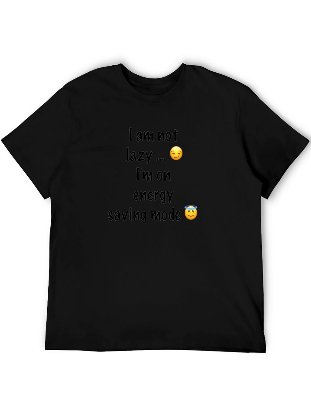 Funny Energy Saving Mode Black T-Shirt