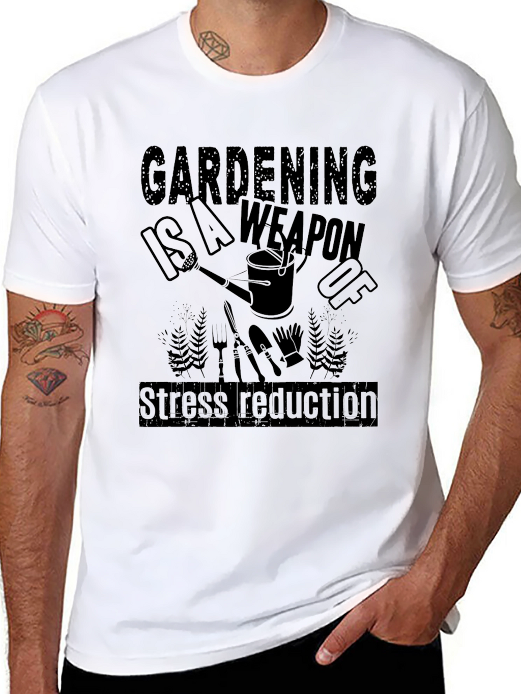 Gardening is a Weapon T-Shirt - Stress Reduction