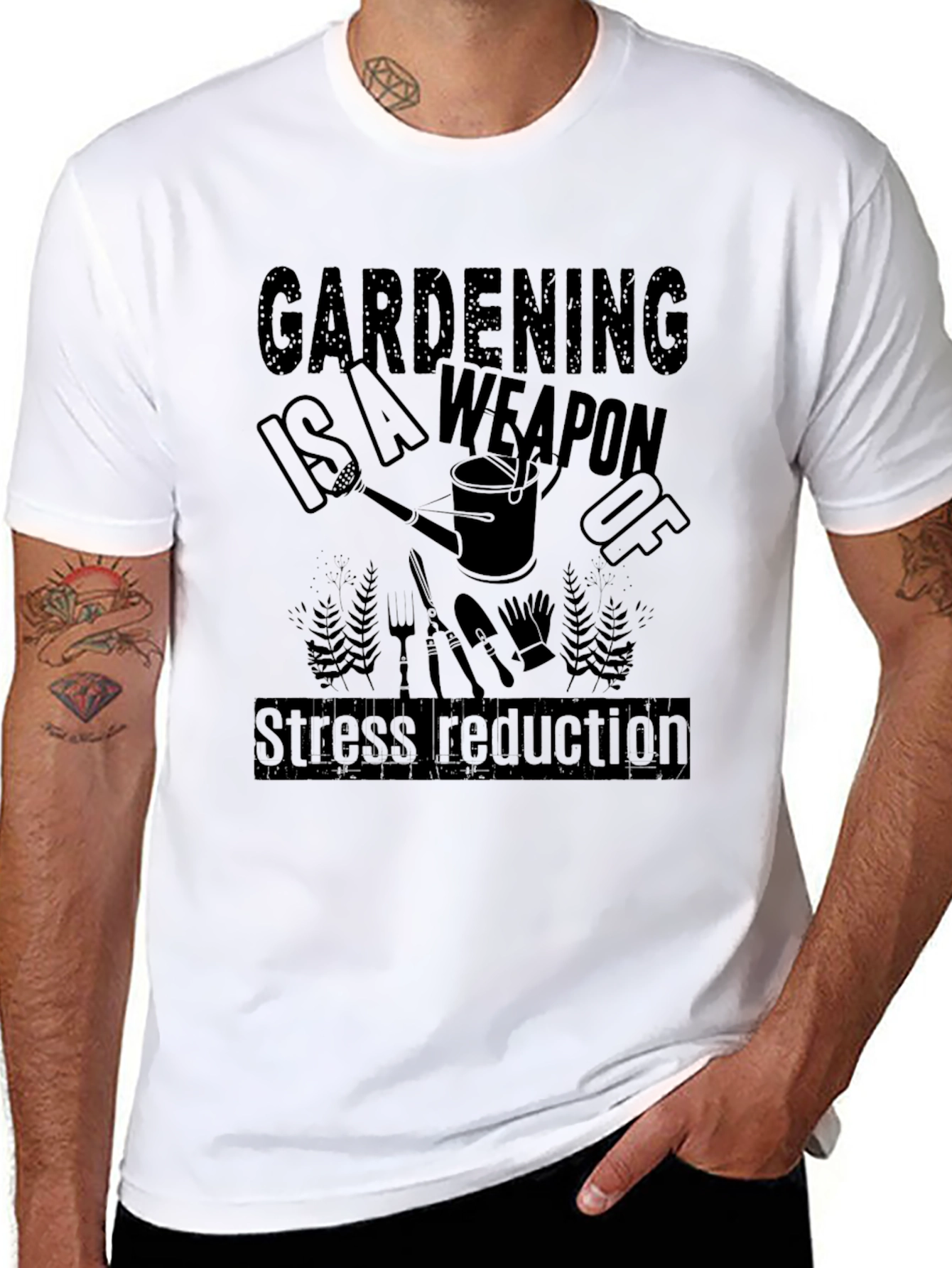 Gardening is a Weapon T-Shirt - Stress Reduction