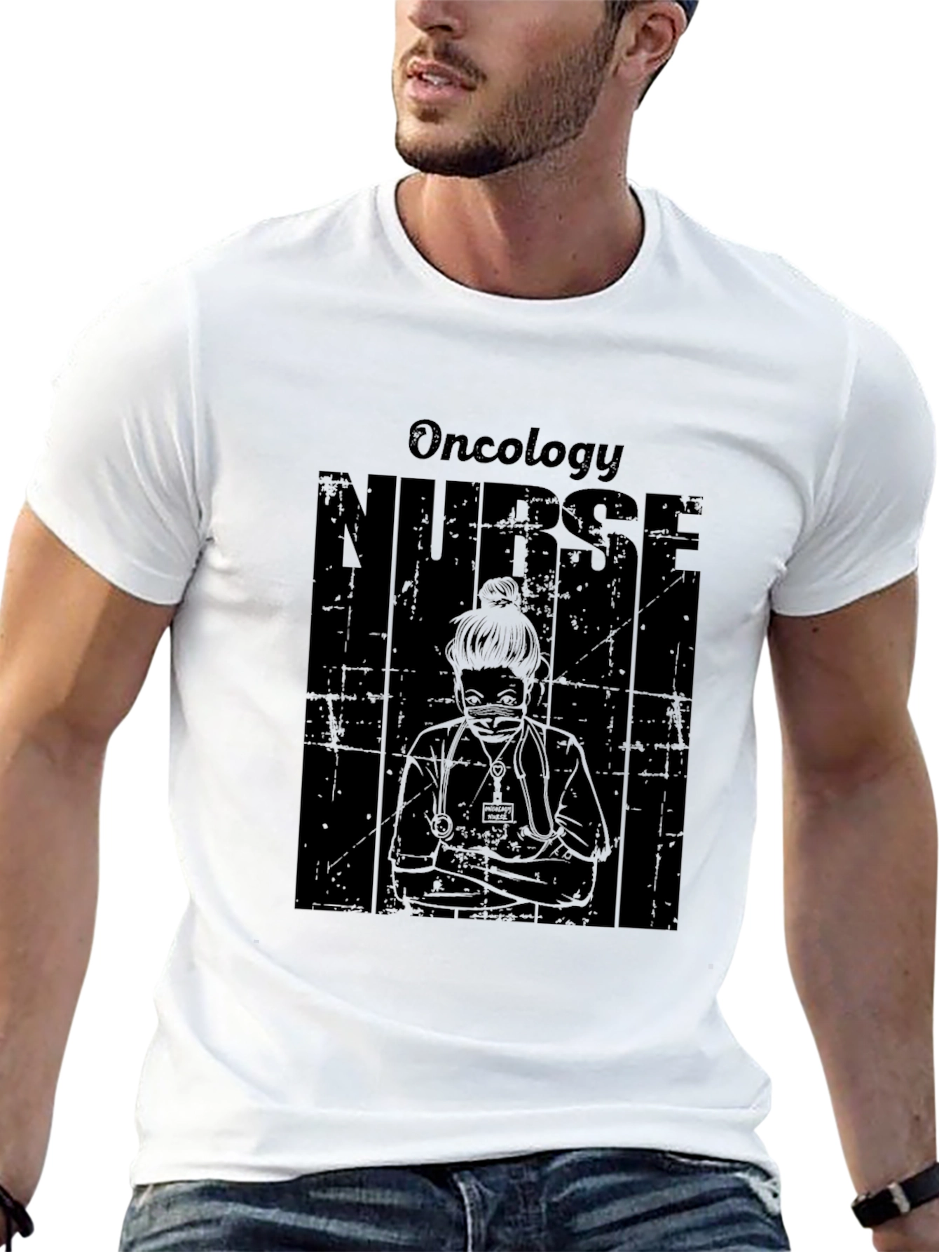 Oncology Nurse Graphic T-Shirt - Black