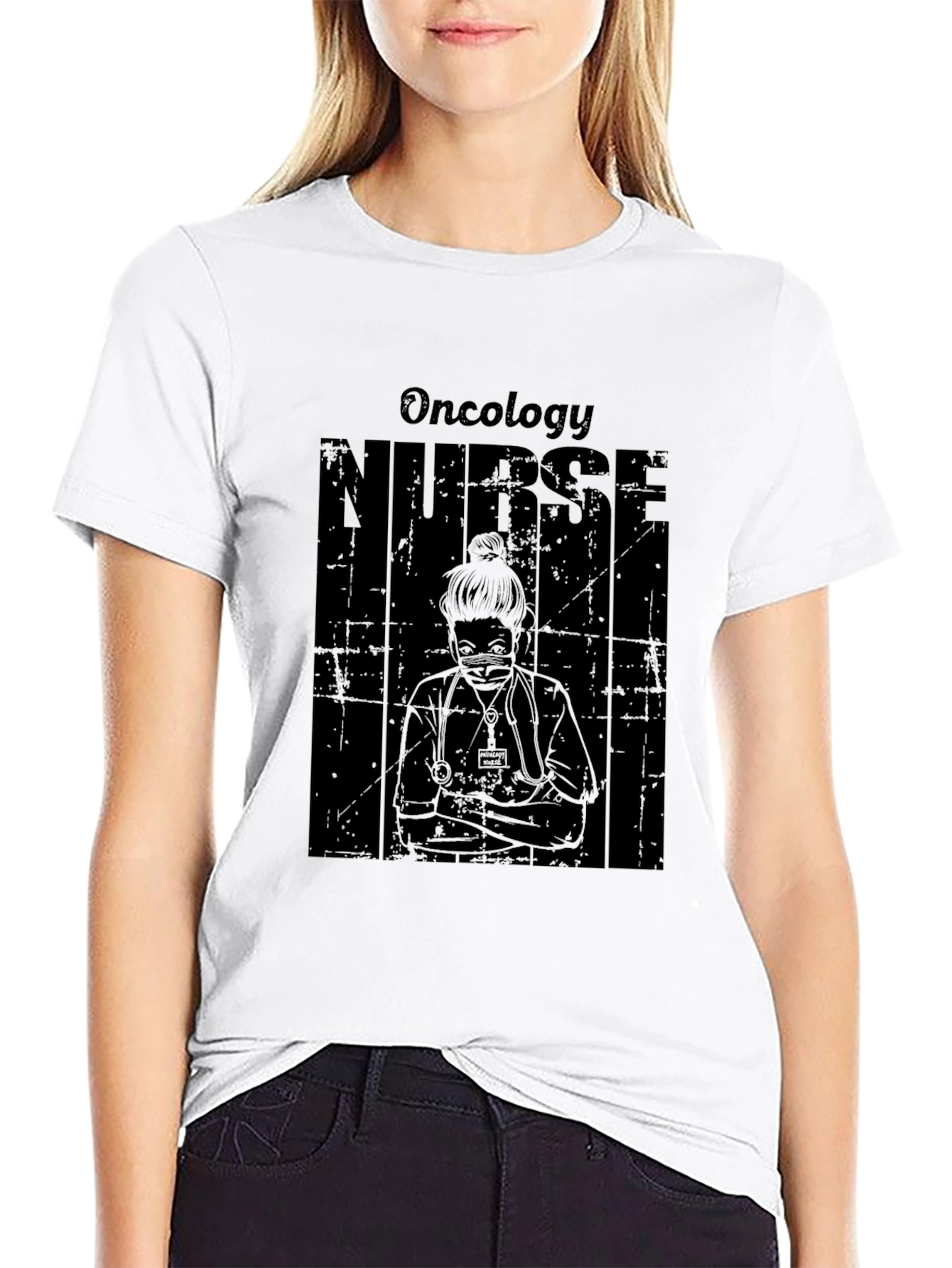 Oncology Nurse Graphic T-Shirt - Black