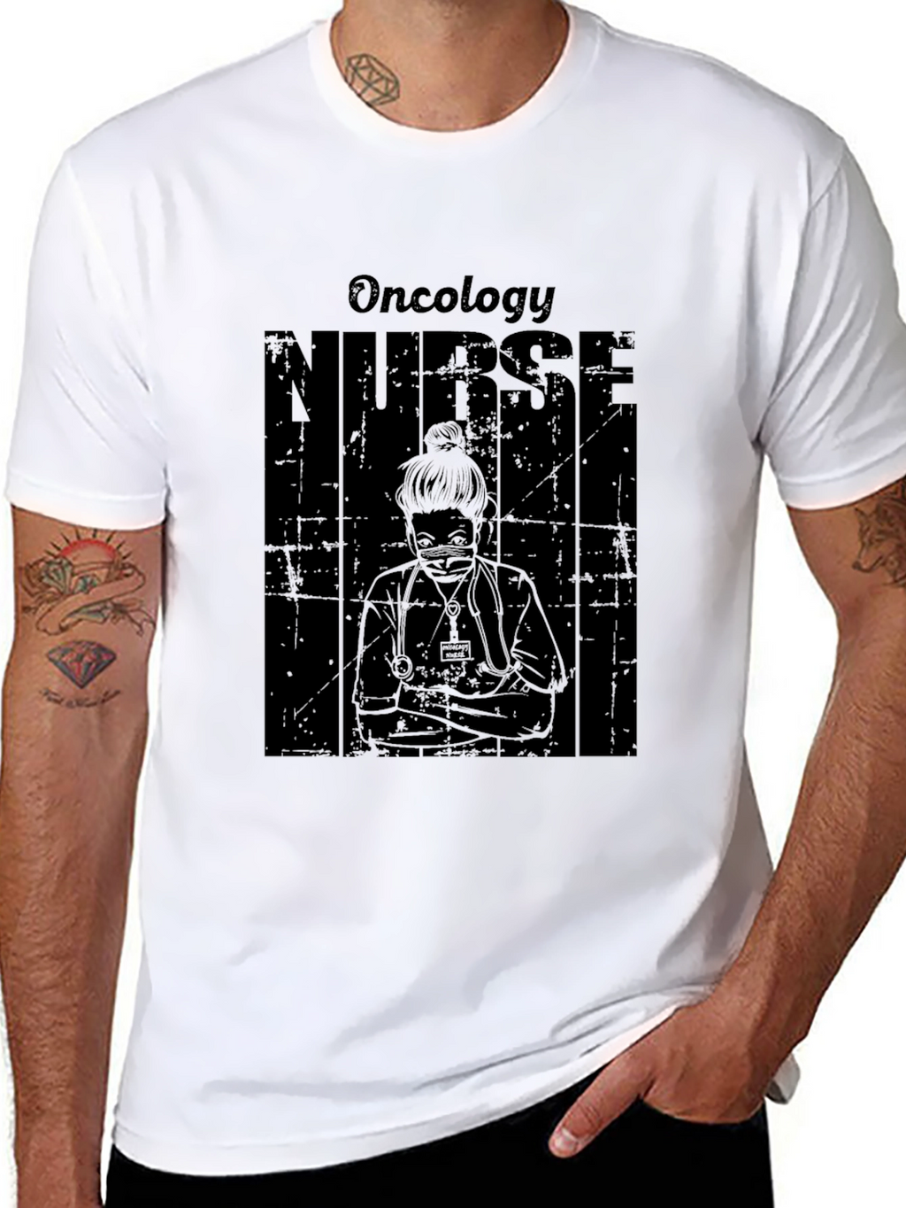 Oncology Nurse Graphic T-Shirt - Black