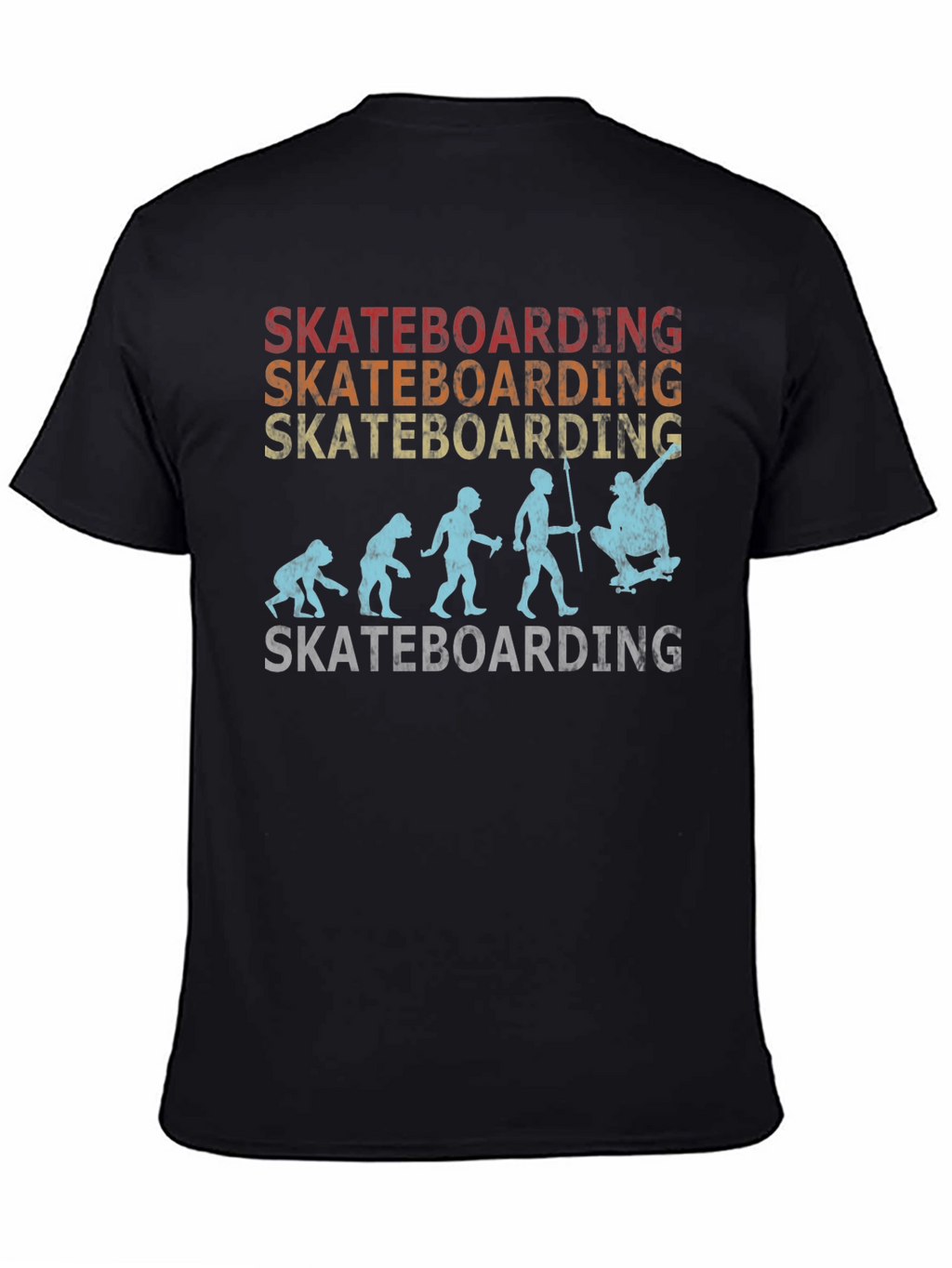 Skateboarding Evolution Graphic T-Shirt - Retro Style