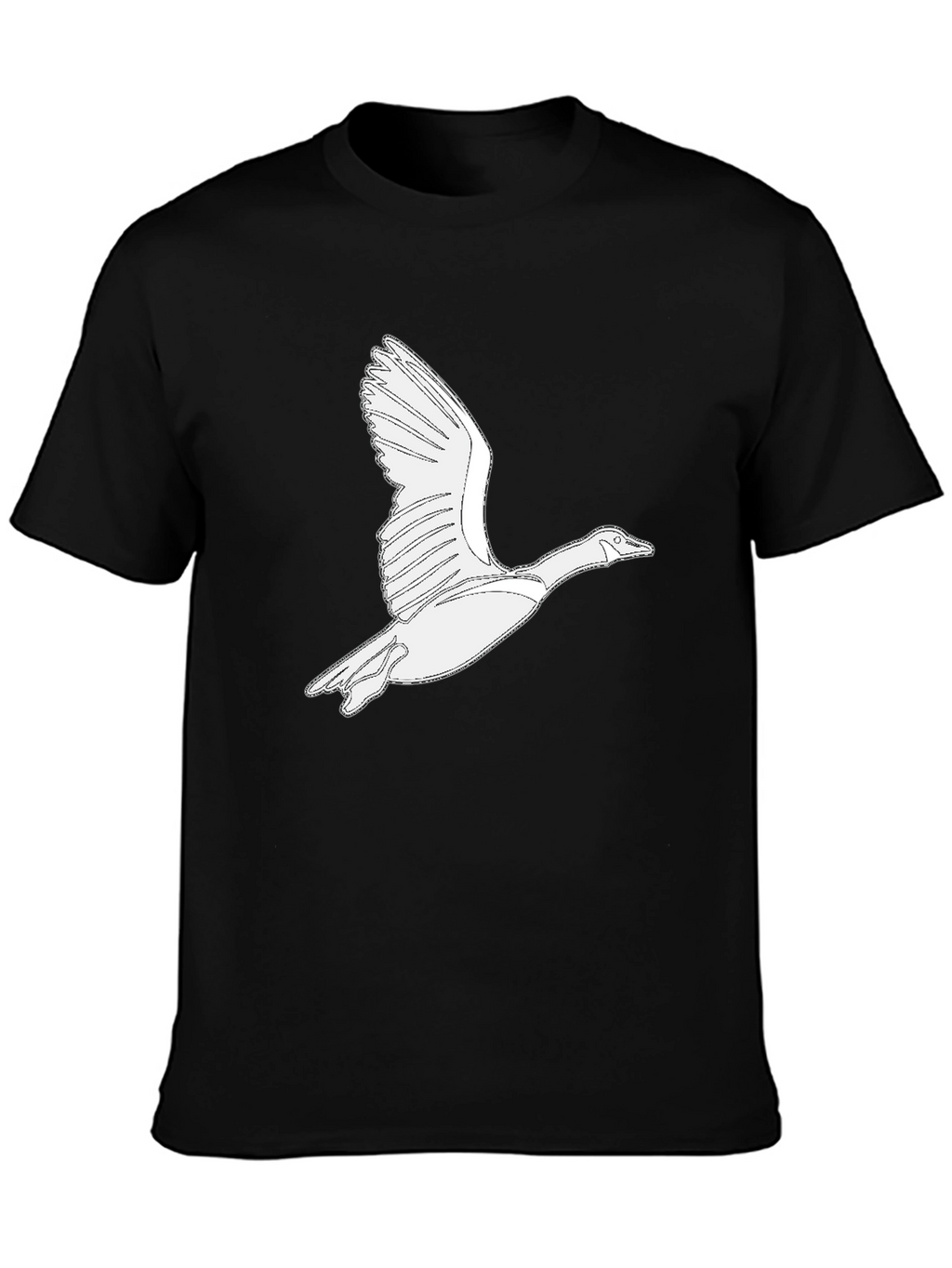 Flying Goose Graphic Black T-Shirt - Cool Bird Tee