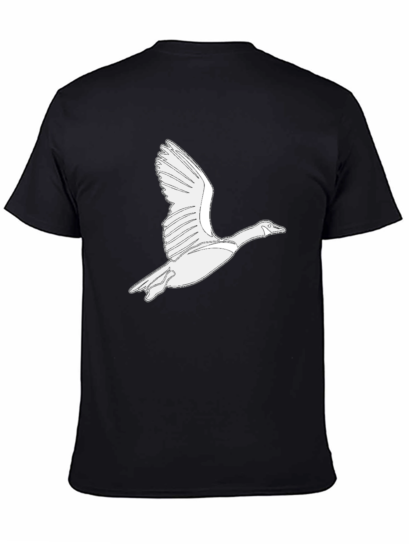Flying Goose Graphic Black T-Shirt - Cool Bird Tee