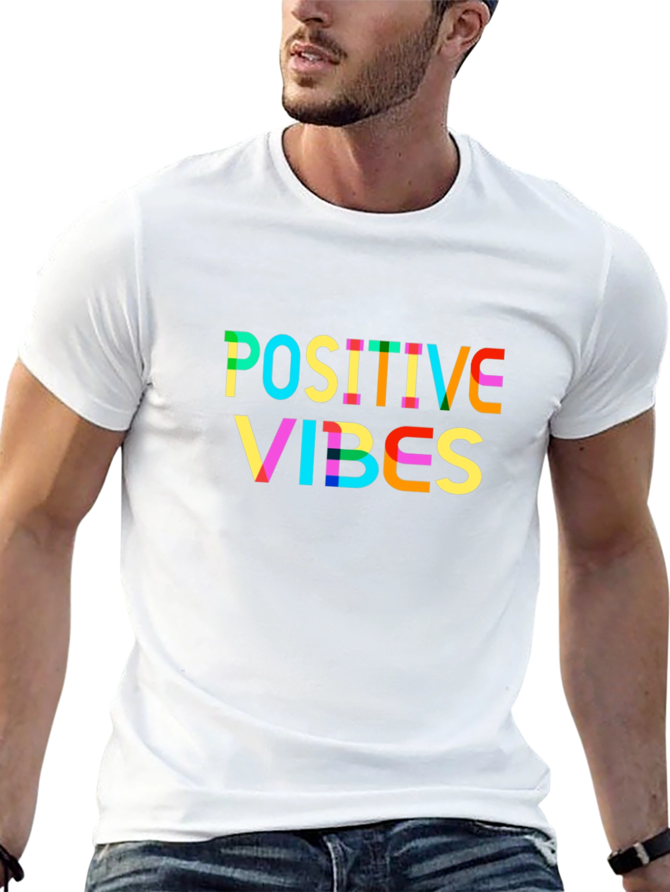 Positive Vibes Graphic Tee - Stylish Black T-Shirt
