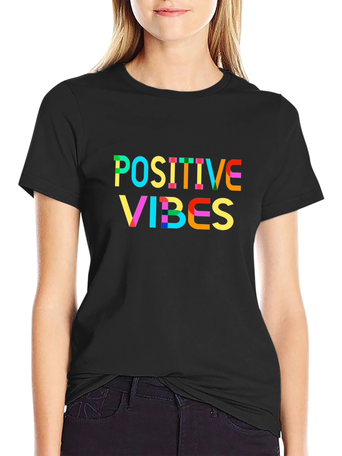 Positive Vibes Graphic Tee - Stylish Black T-Shirt
