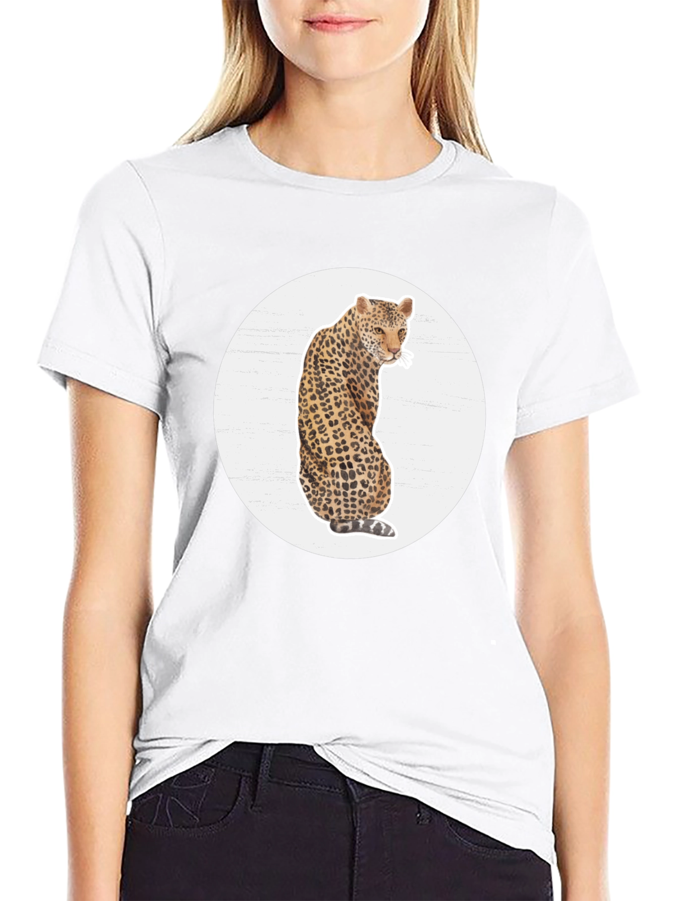 Leopard Print Graphic Tee - Stylish Mens T-Shirt