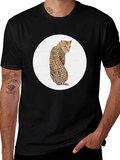 Leopard Print Graphic Tee - Stylish Mens T-Shirt
