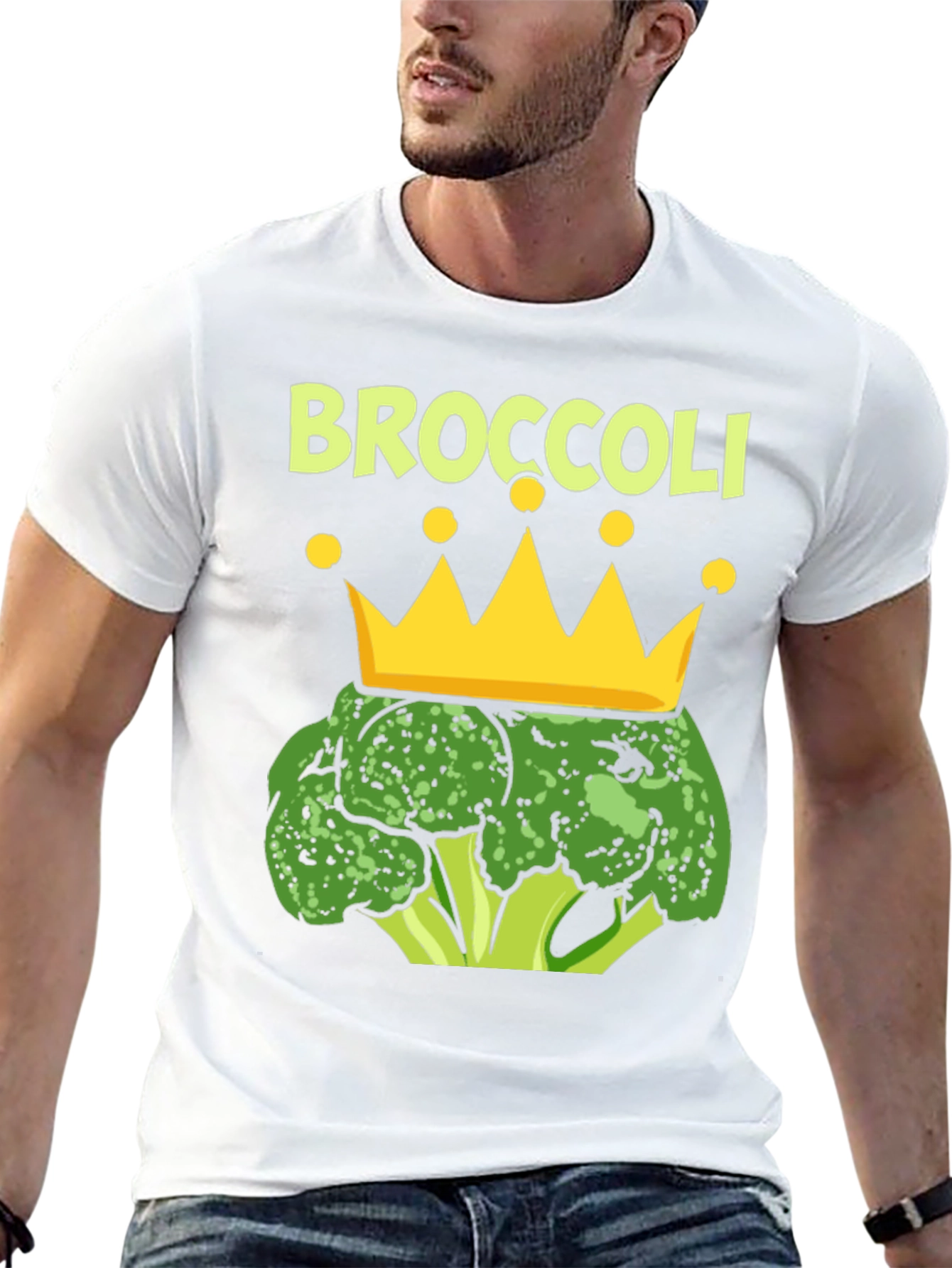Broccoli King T-Shirt Funny Vegan Graphic Tee