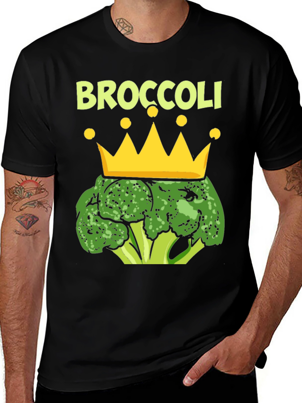 Broccoli King T-Shirt Funny Vegan Graphic Tee