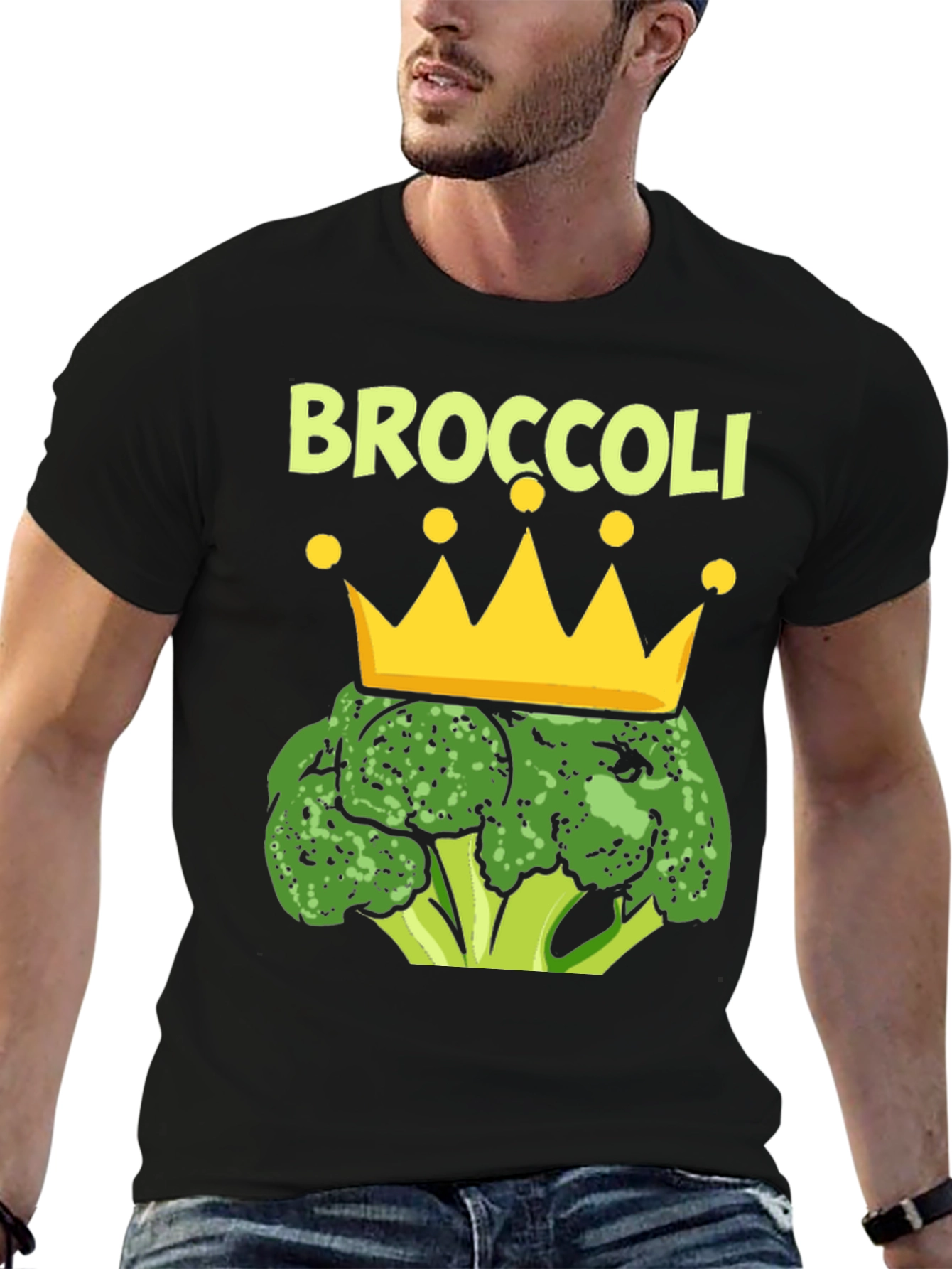 Broccoli King T-Shirt Funny Vegan Graphic Tee
