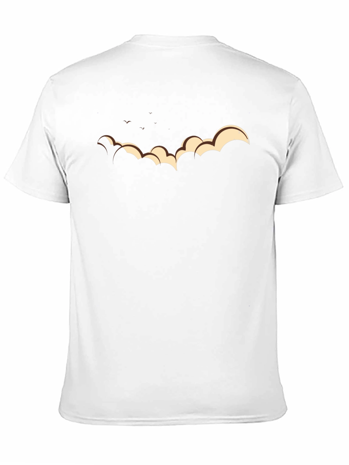 Cartoon Cloud Print Black T-Shirt