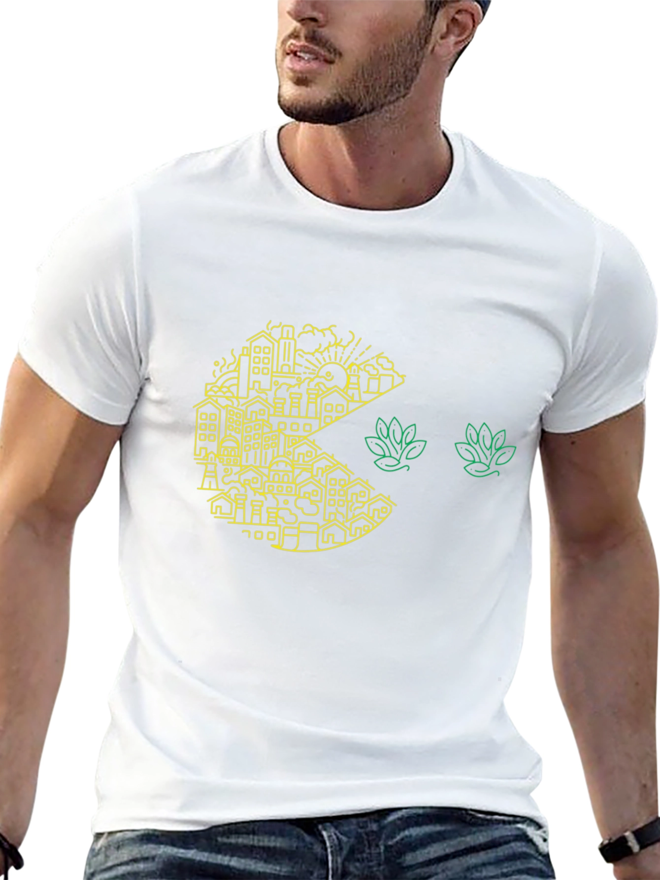 Urban Pac-Man T-Shirt: Cityscape Graphic Tee