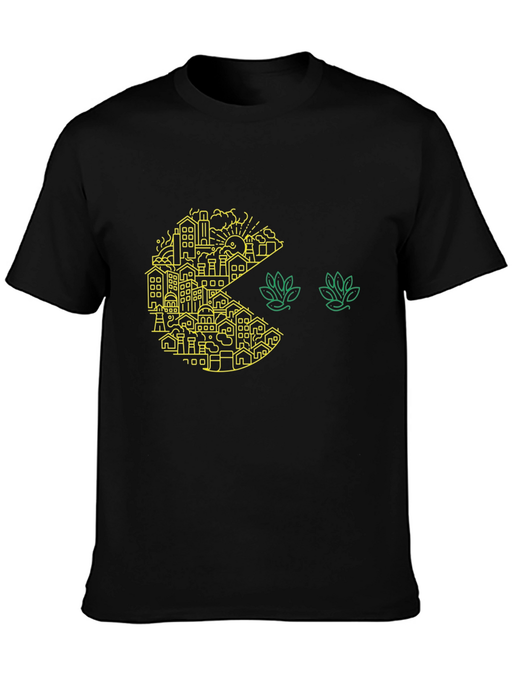 Urban Pac-Man T-Shirt: Cityscape Graphic Tee