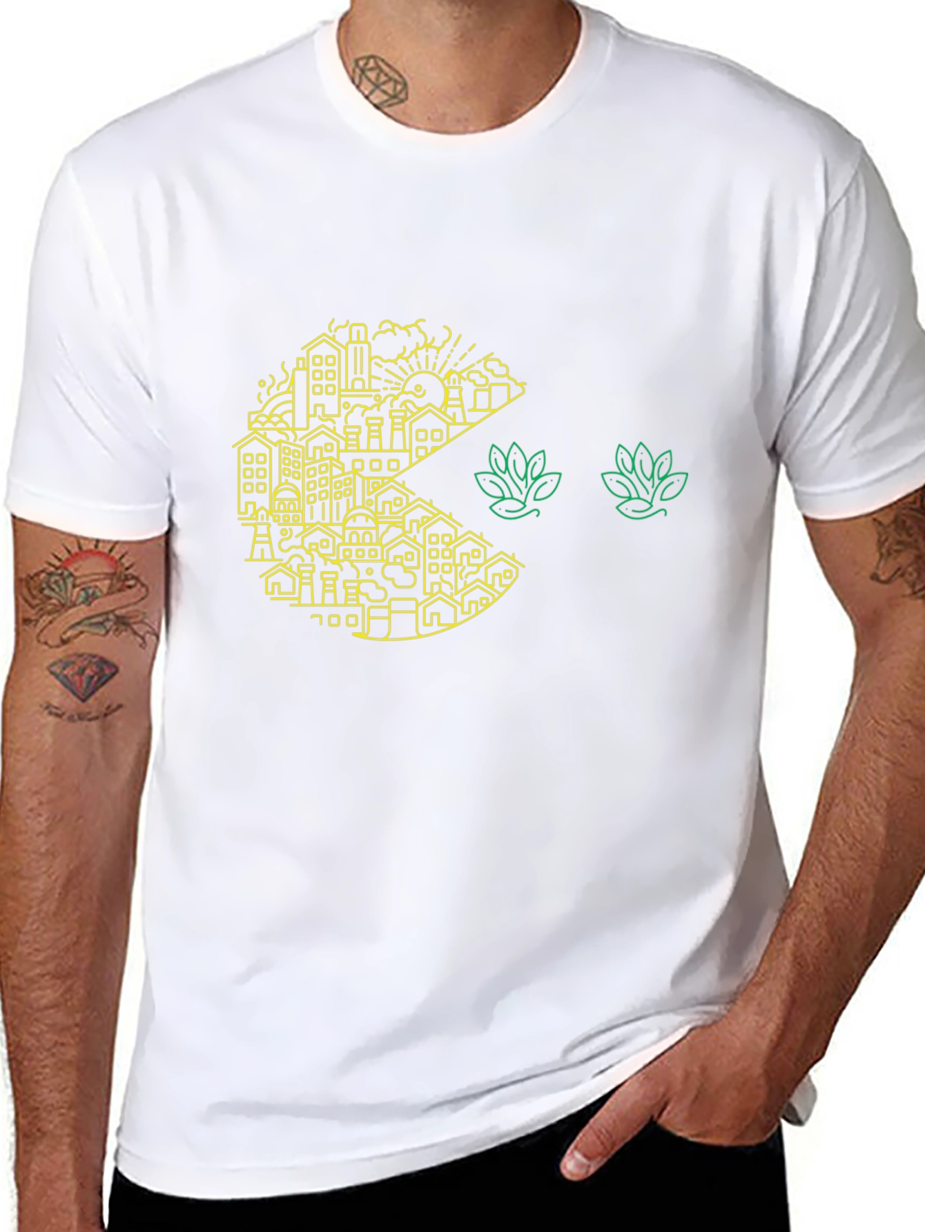 Urban Pac-Man T-Shirt: Cityscape Graphic Tee
