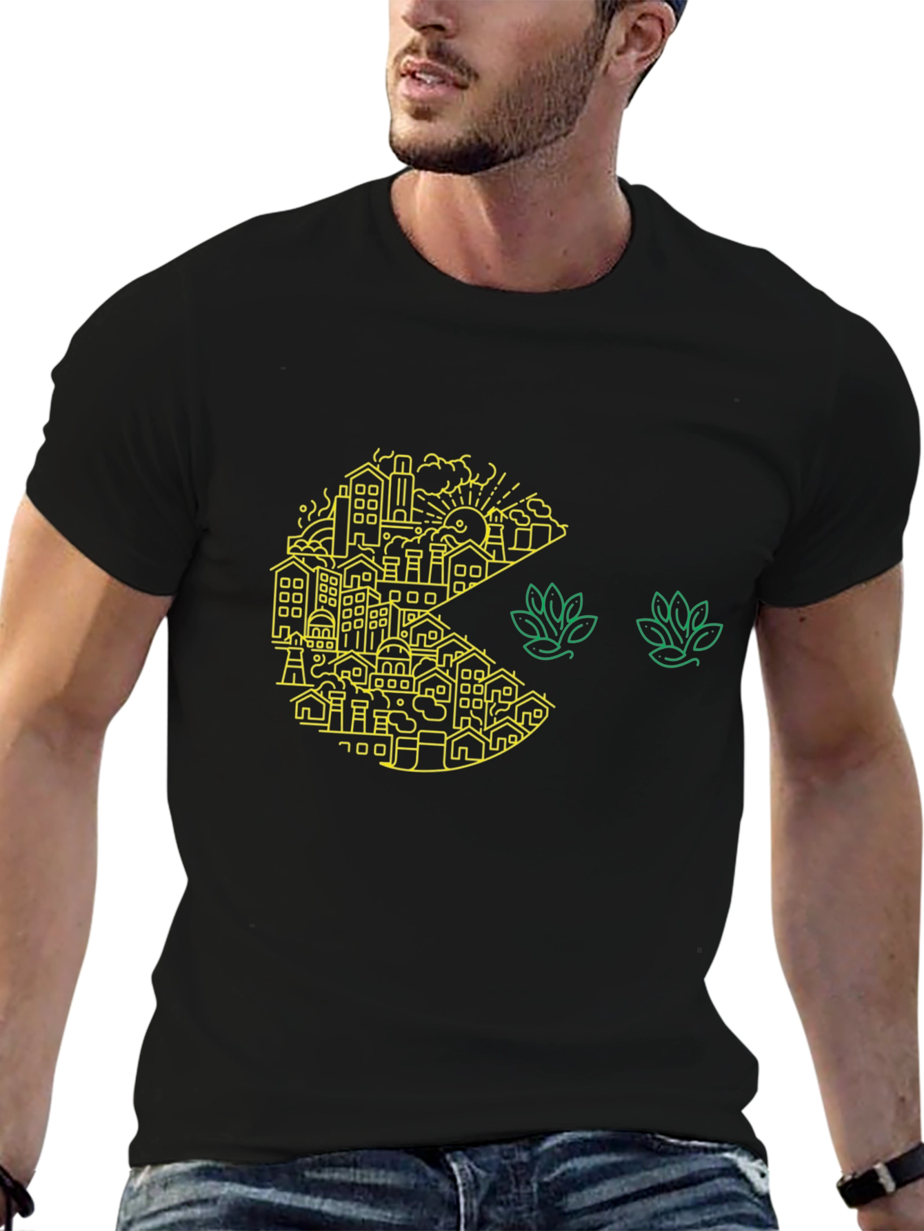 Urban Pac-Man T-Shirt: Cityscape Graphic Tee