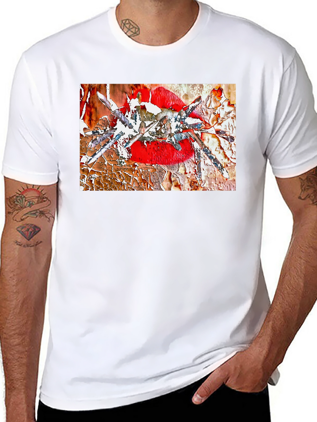 Edgy Lip Art Graphic Tee - Bold & Unique