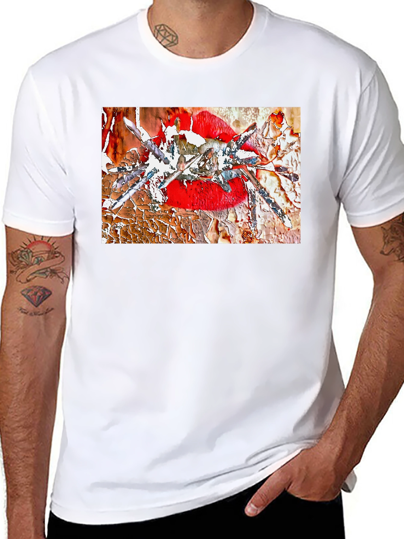 Edgy Lip Art Graphic Tee - Bold & Unique