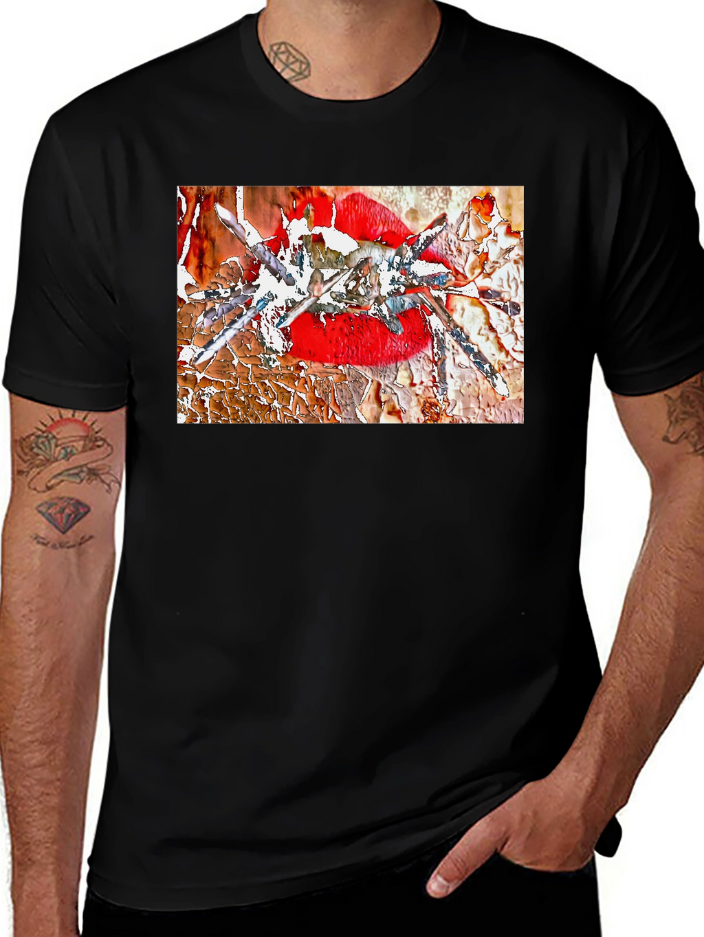 Edgy Lip Art Graphic Tee - Bold & Unique