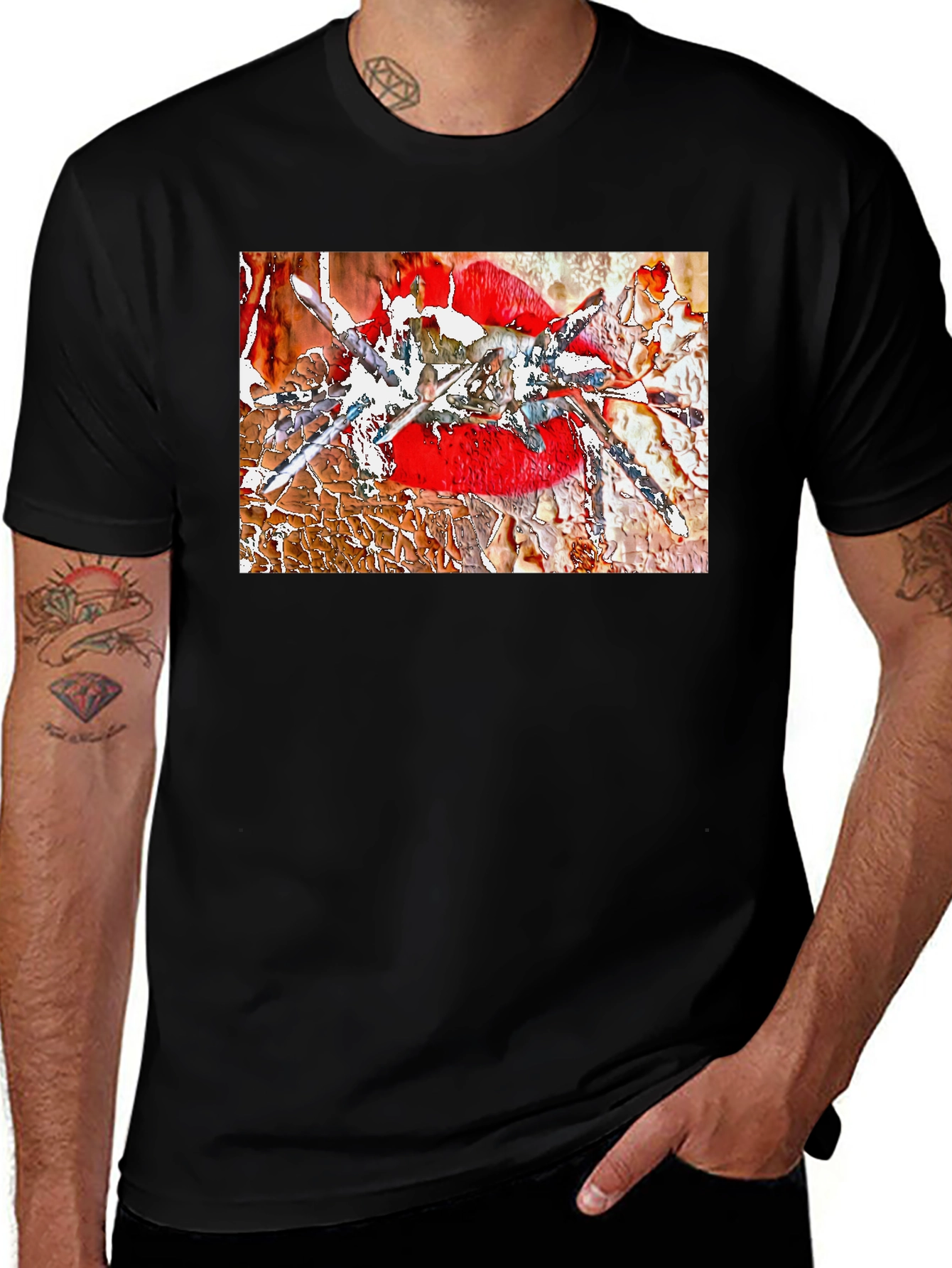 Edgy Lip Art Graphic Tee - Bold & Unique