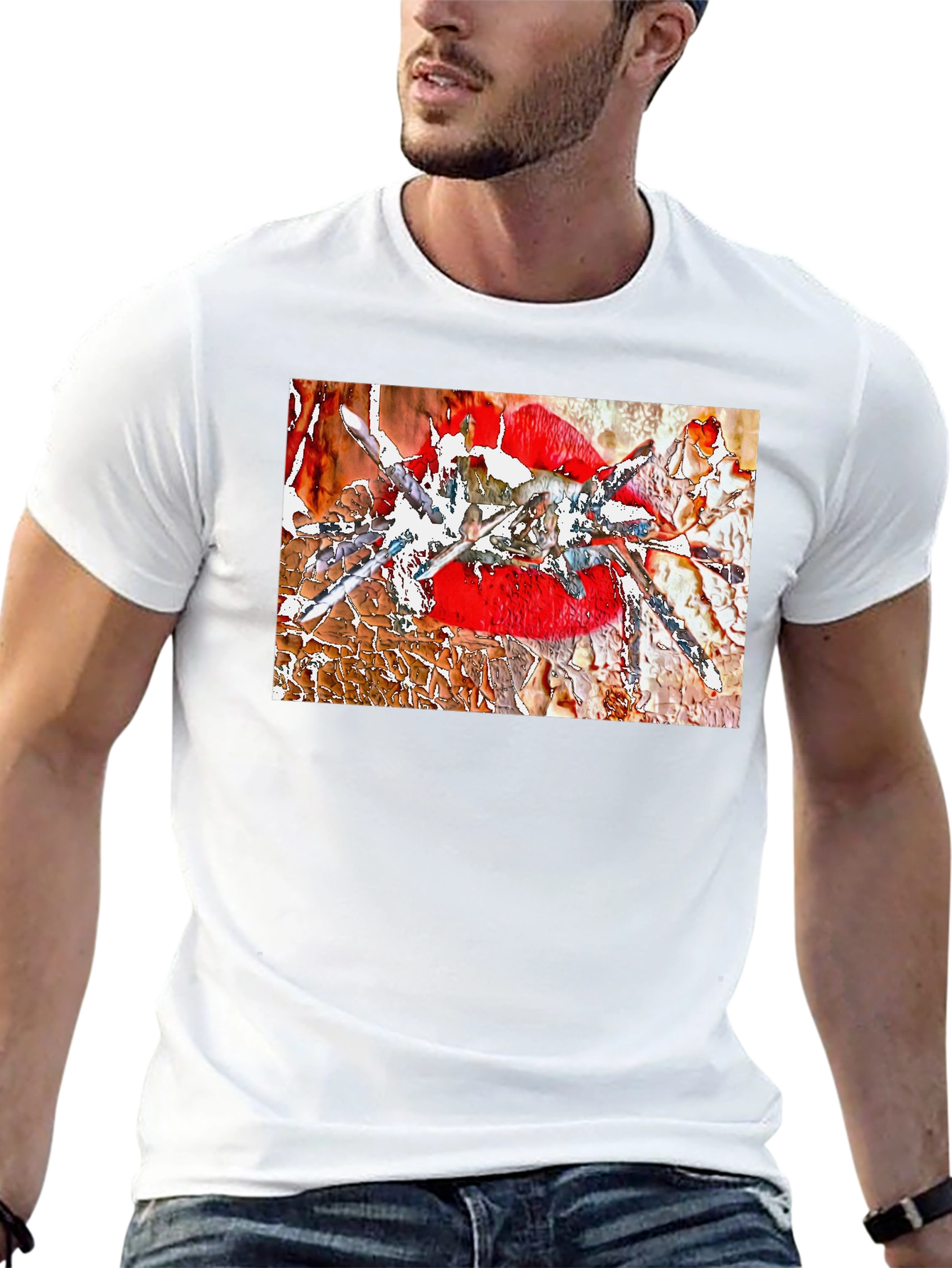 Edgy Lip Art Graphic Tee - Bold & Unique