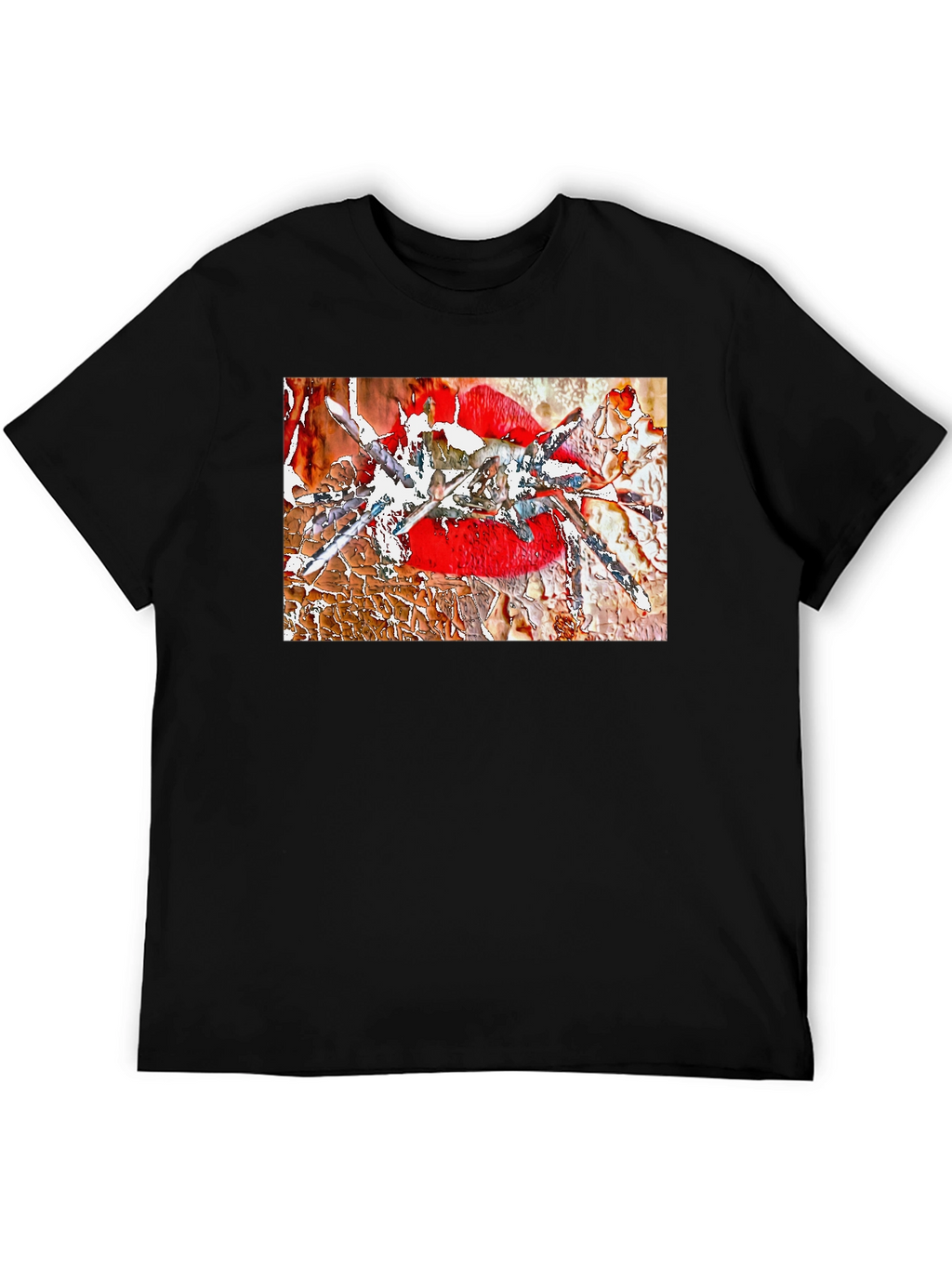 Edgy Lip Art Graphic Tee - Bold & Unique