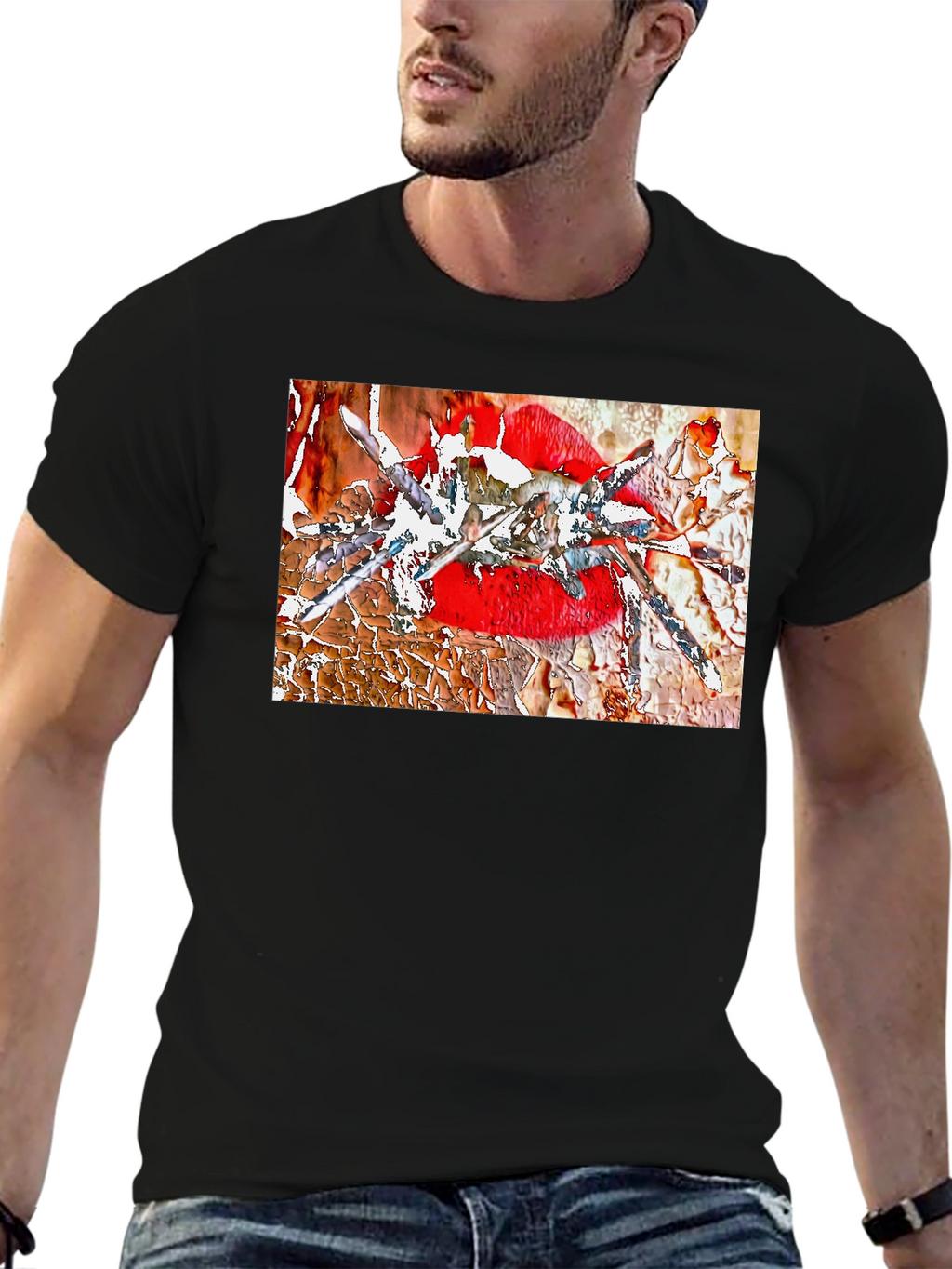 Edgy Lip Art Graphic Tee - Bold & Unique
