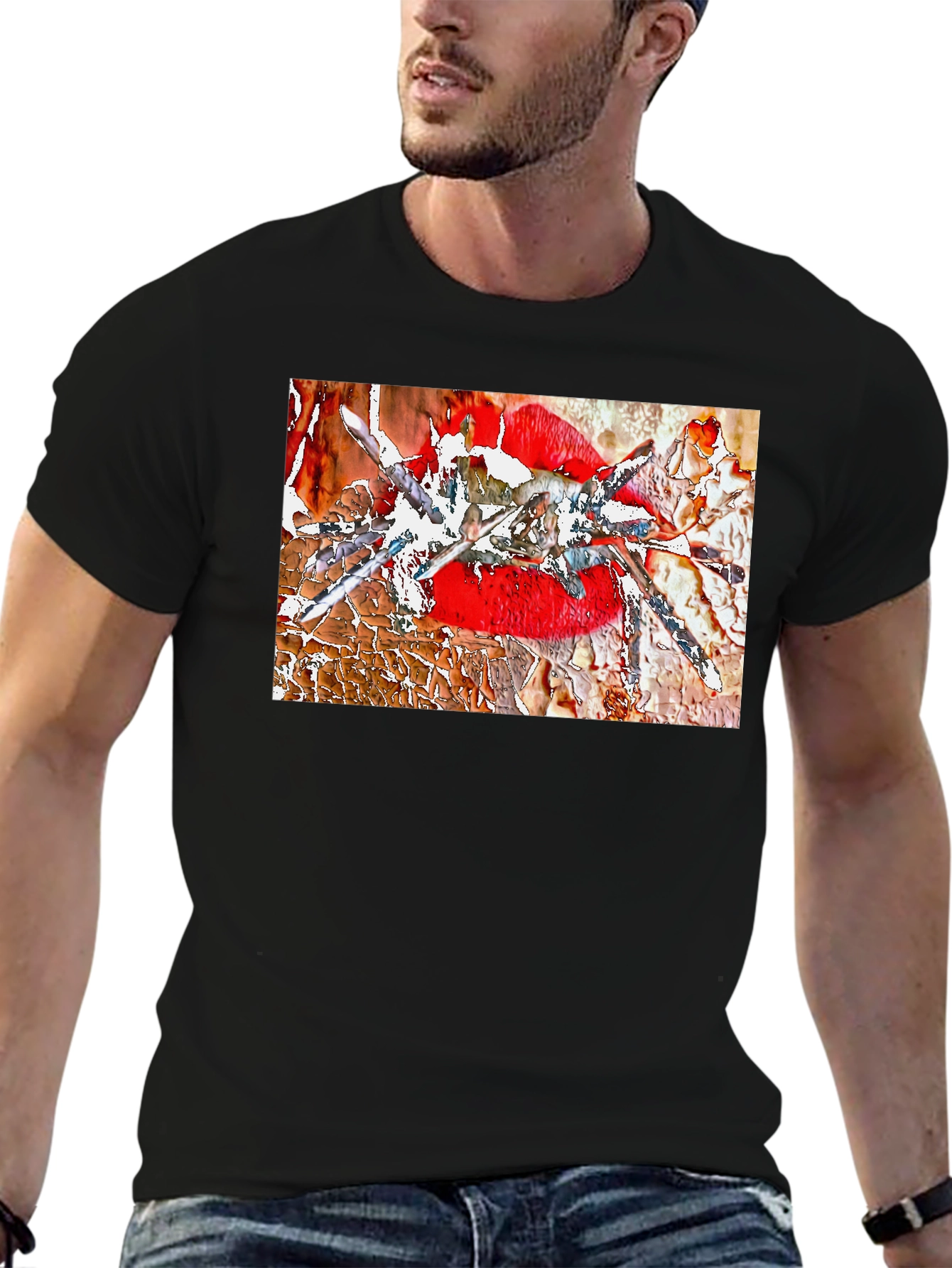 Edgy Lip Art Graphic Tee - Bold & Unique