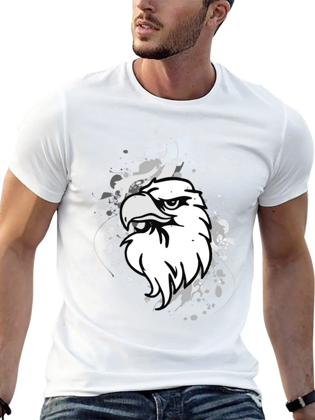 Bold Eagle Graphic Print Black T-Shirt