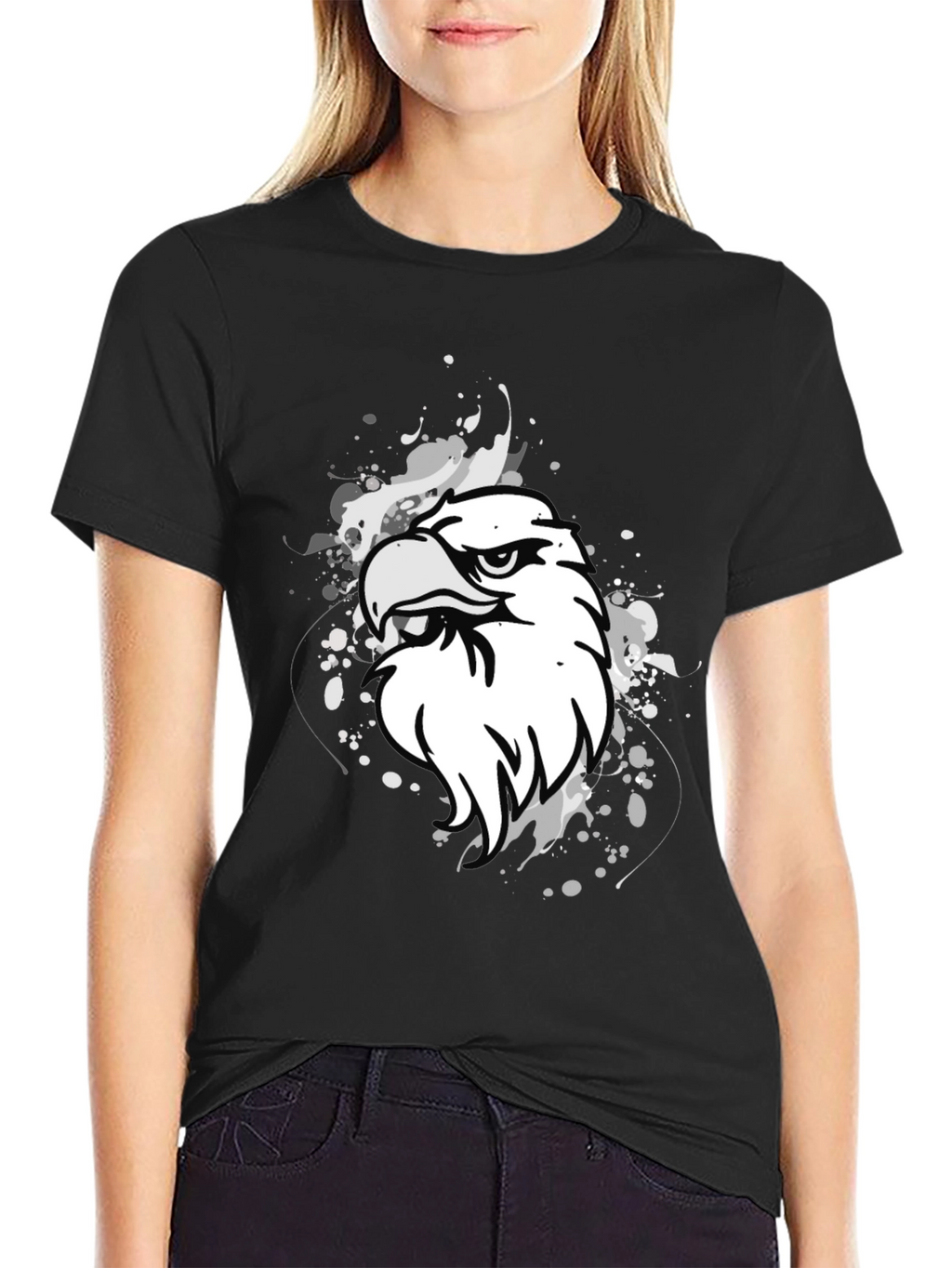 Bold Eagle Graphic Print Black T-Shirt