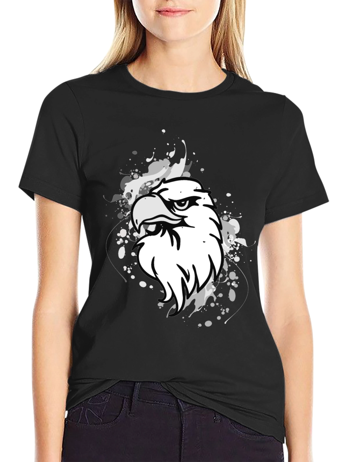 Bold Eagle Graphic Print Black T-Shirt