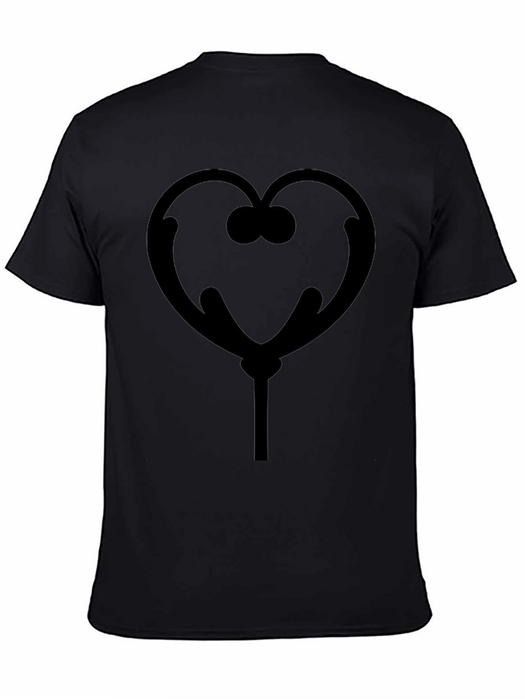 Heart Lollipop Graphic Tee - Stylish Black T-Shirt