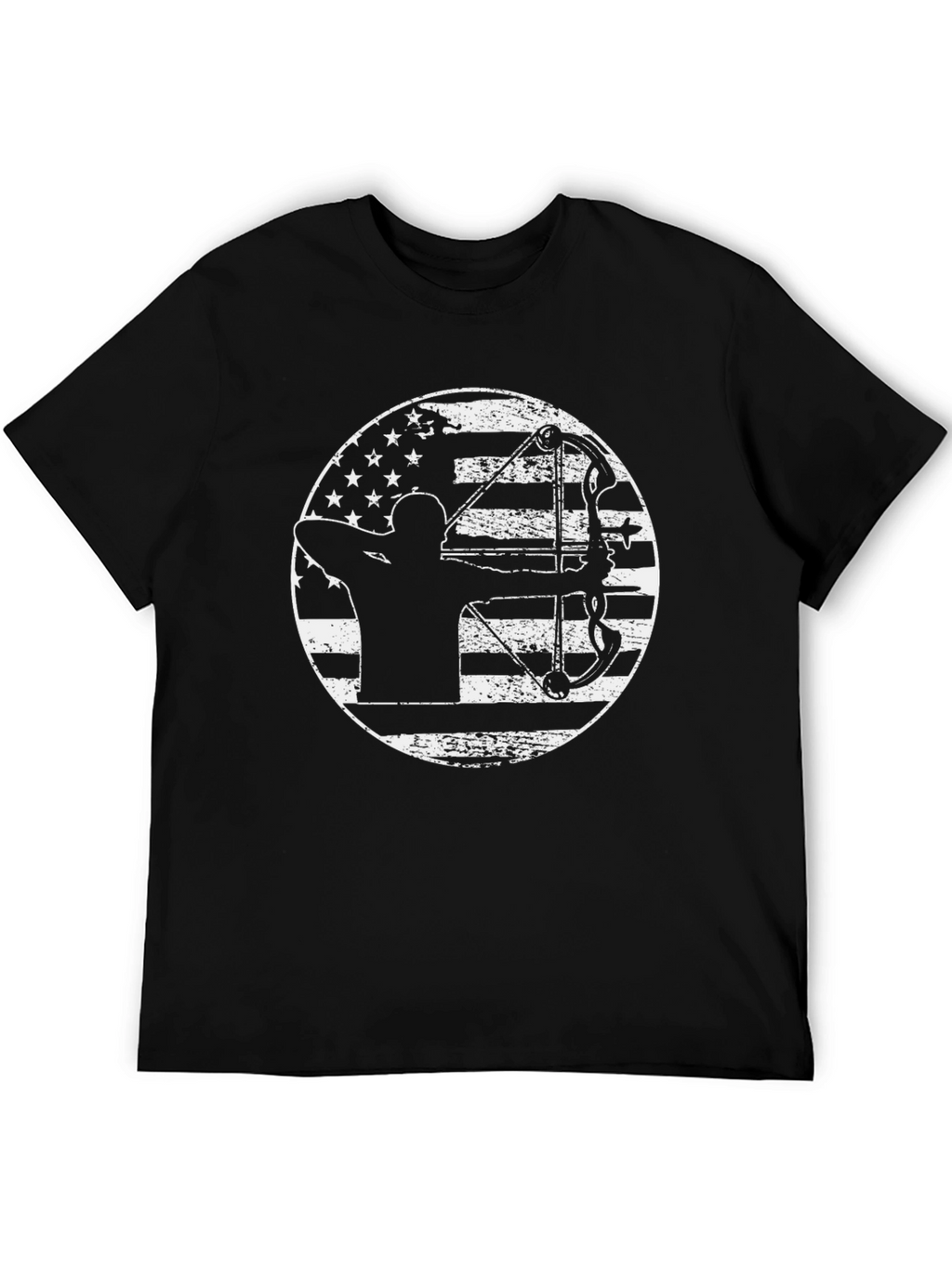 Archery American Flag Black T-Shirt