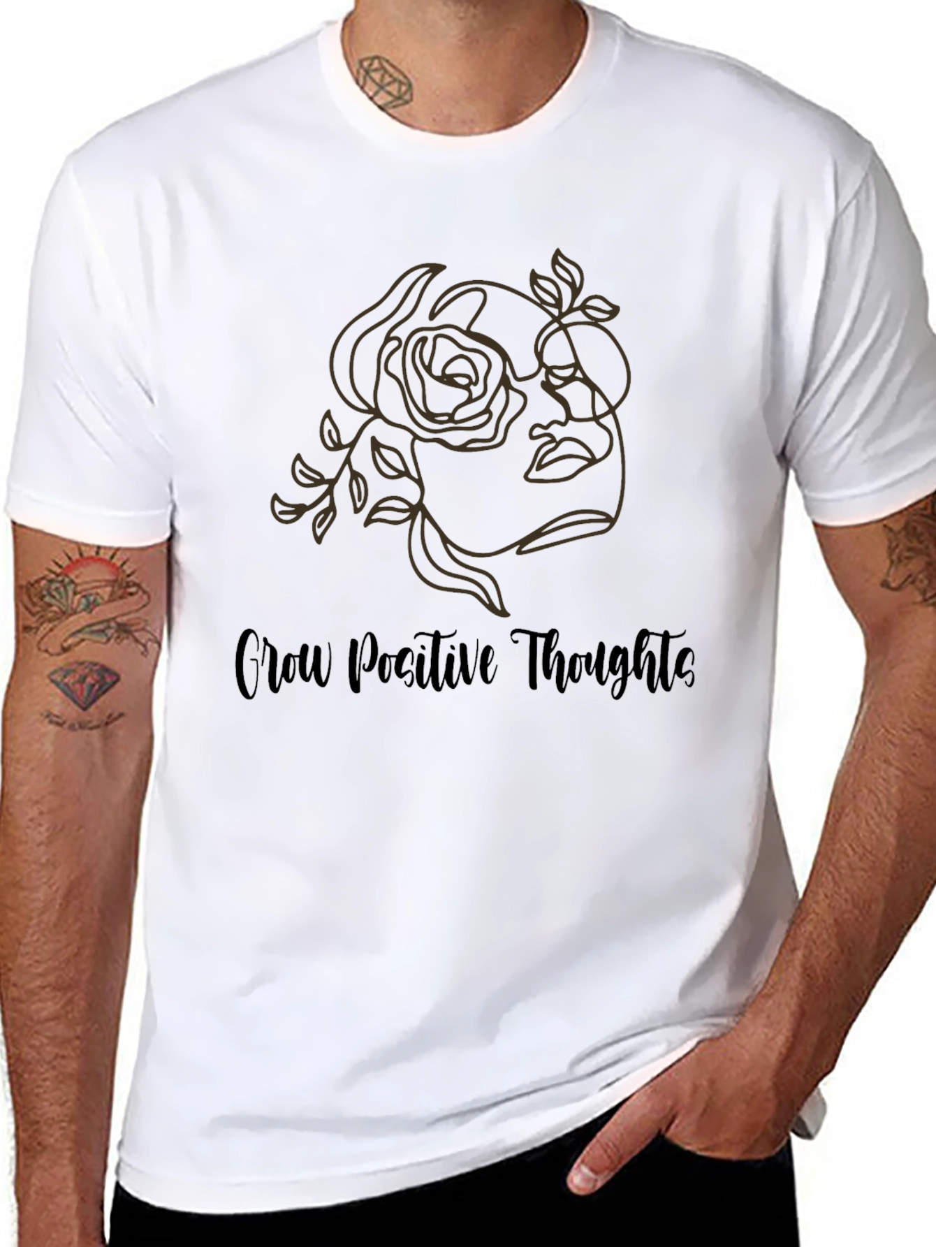 Grow Positive Thoughts T-Shirt Graphic Tee