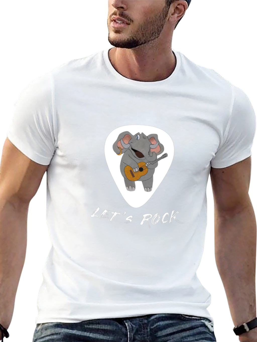Lets Rock Elephant Graphic T-Shirt