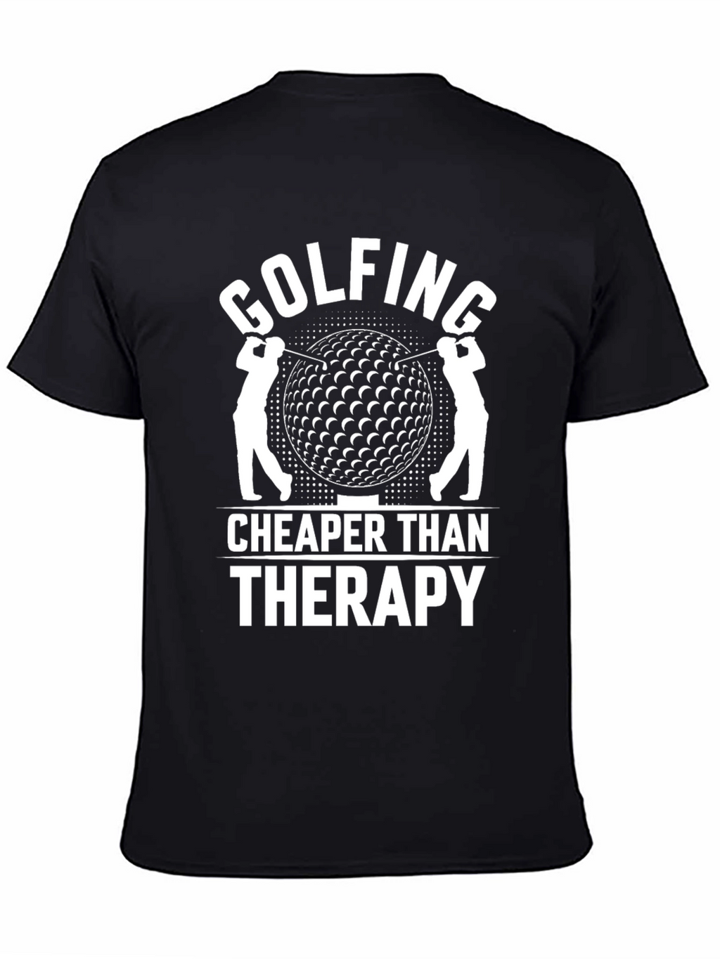 Golfing Cheaper Than Therapy Black Graphic Tee