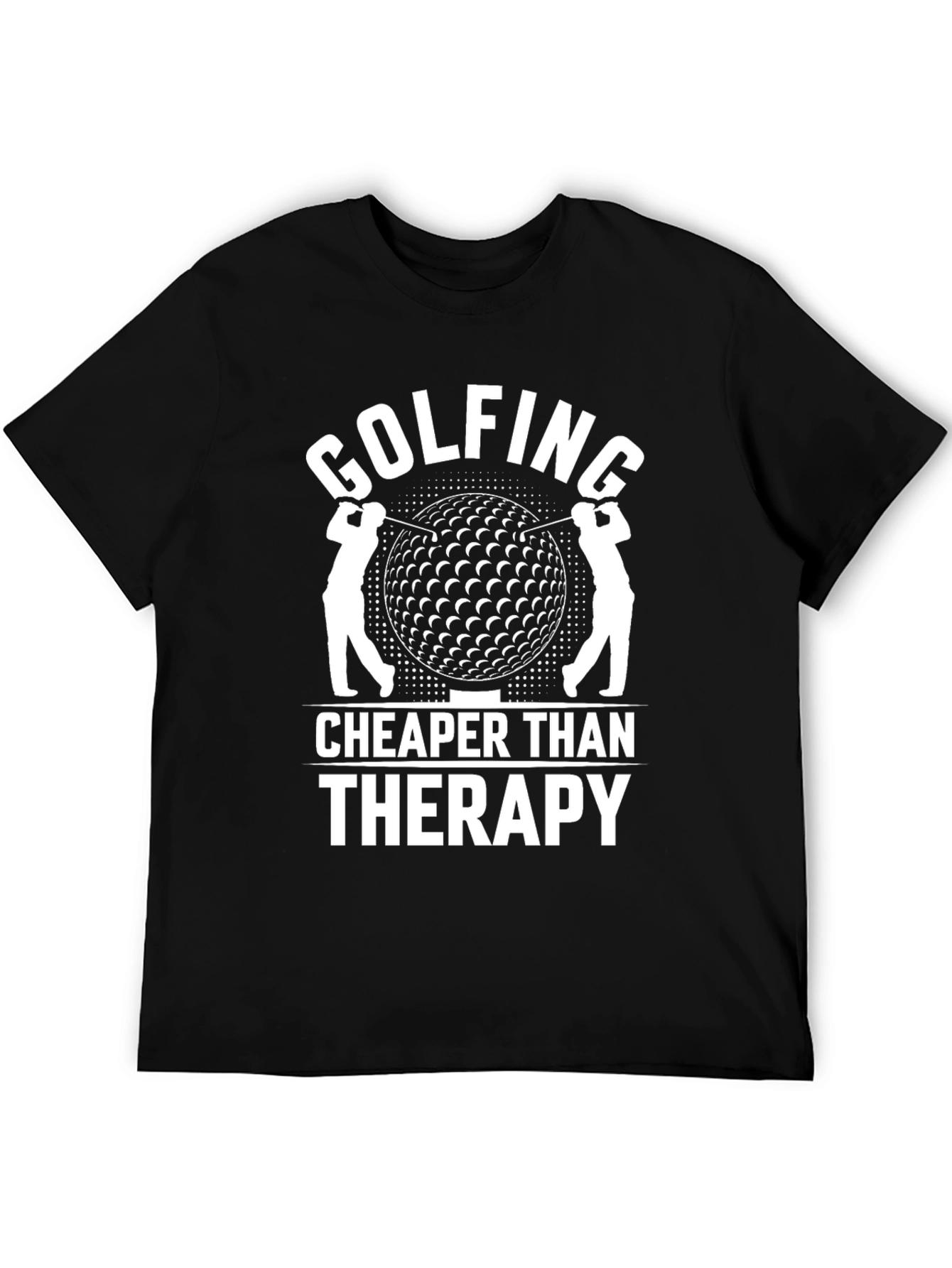 Golfing Cheaper Than Therapy Black Graphic Tee