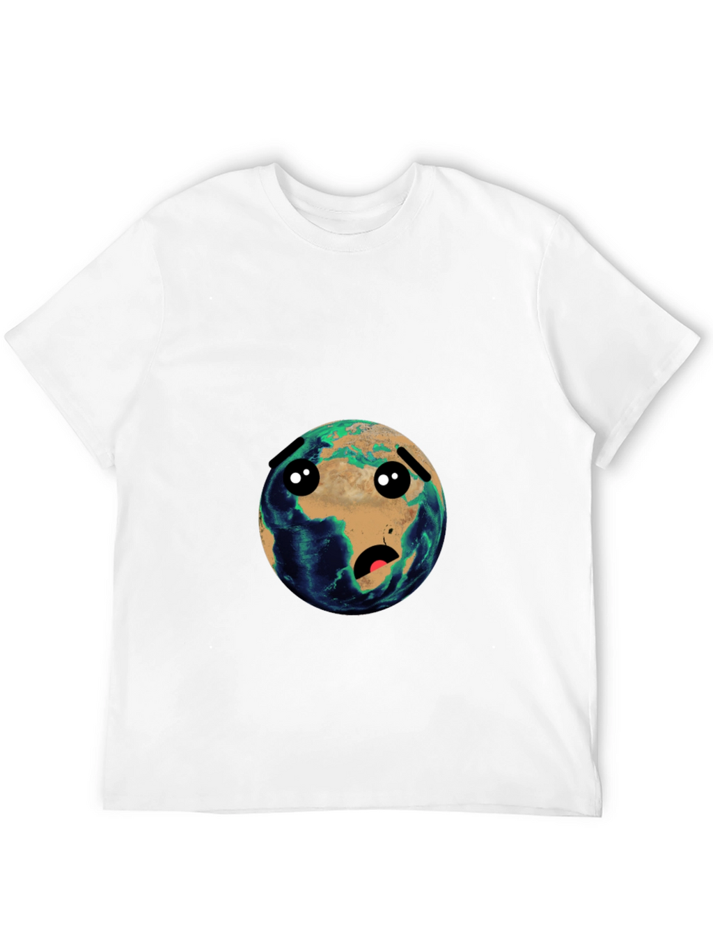 Earth Cartoon Graphic Black T-Shirt