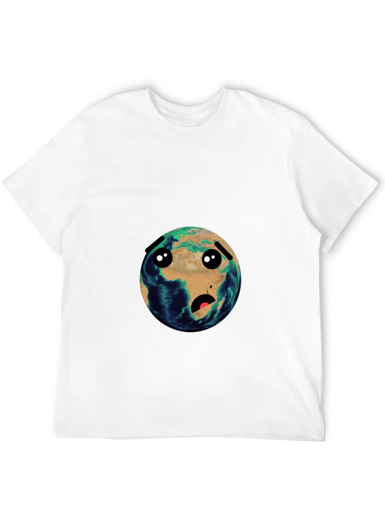 Earth Cartoon Graphic Black T-Shirt