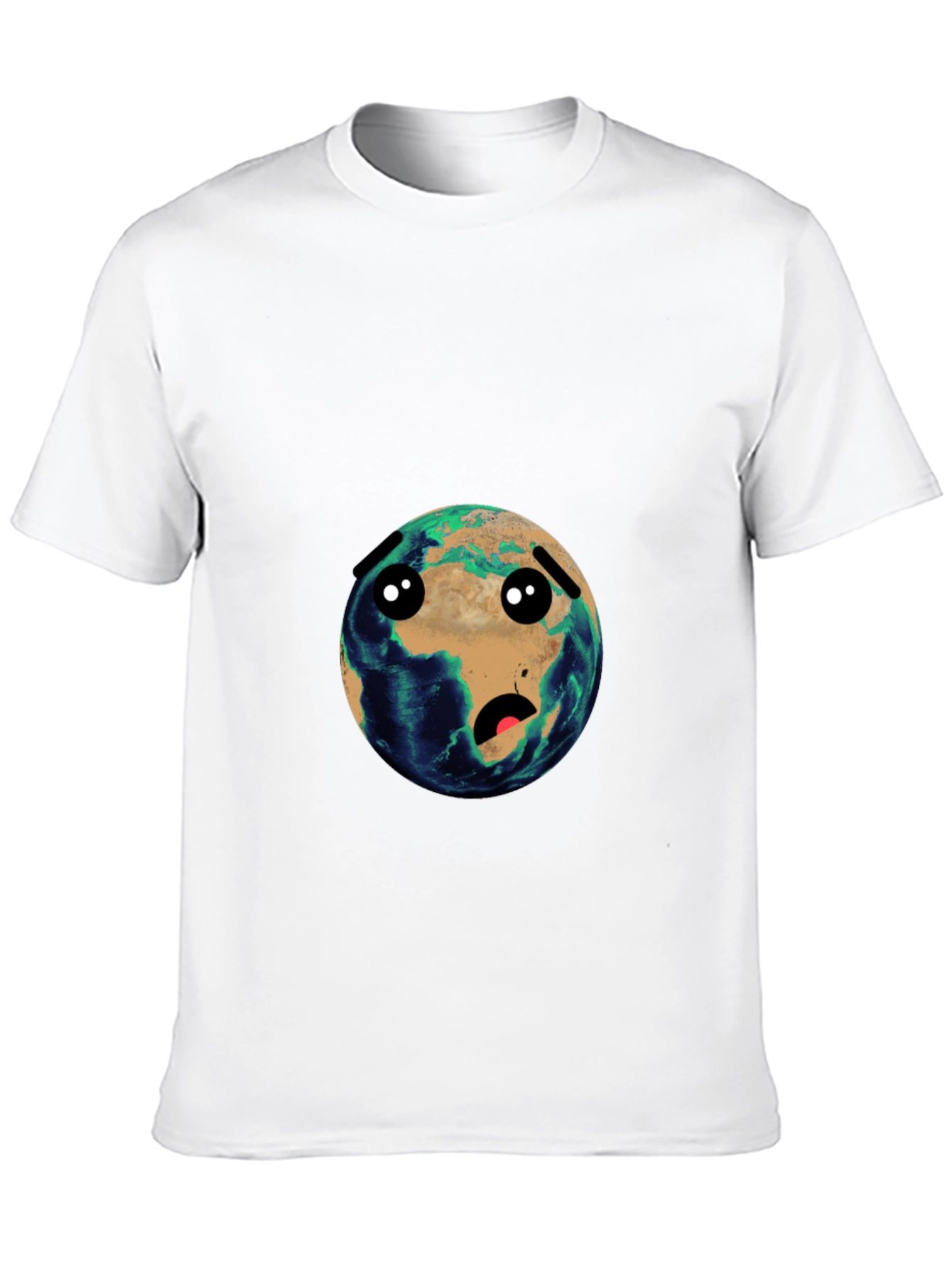 Earth Cartoon Graphic Black T-Shirt