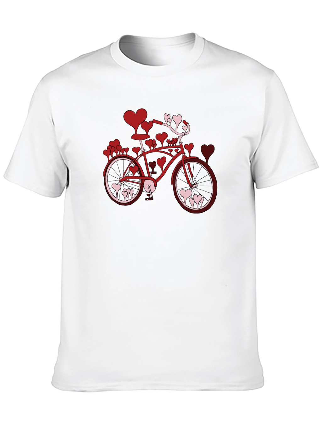Heart Bicycle Graphic Tee - Valentines Day Shirt